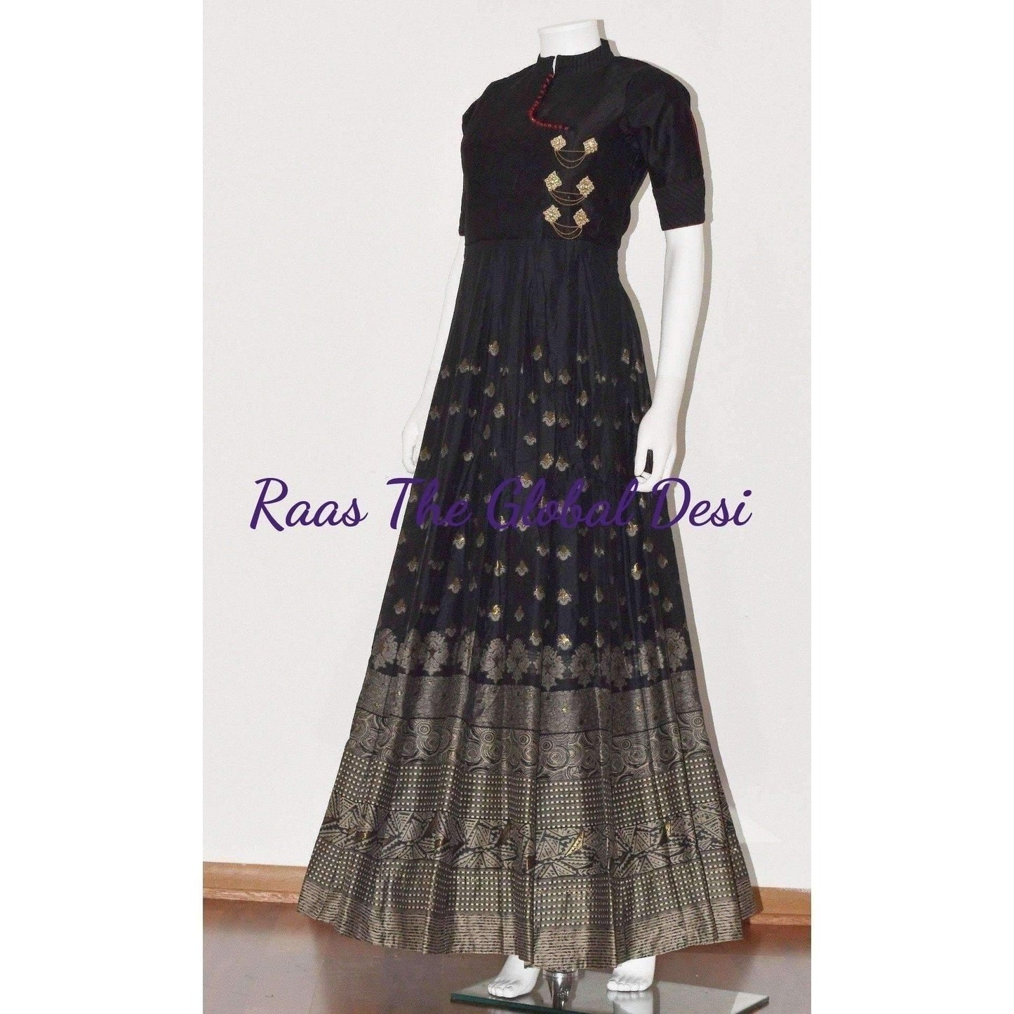 Black Gown with Complementing Drape