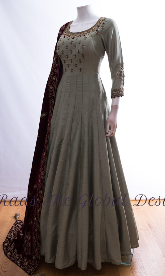 Damaris Green Long Dress