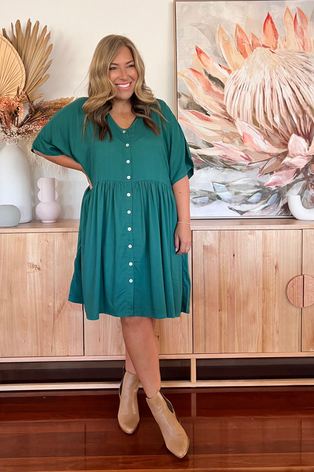 Isla Dress - Dark Emerald Green