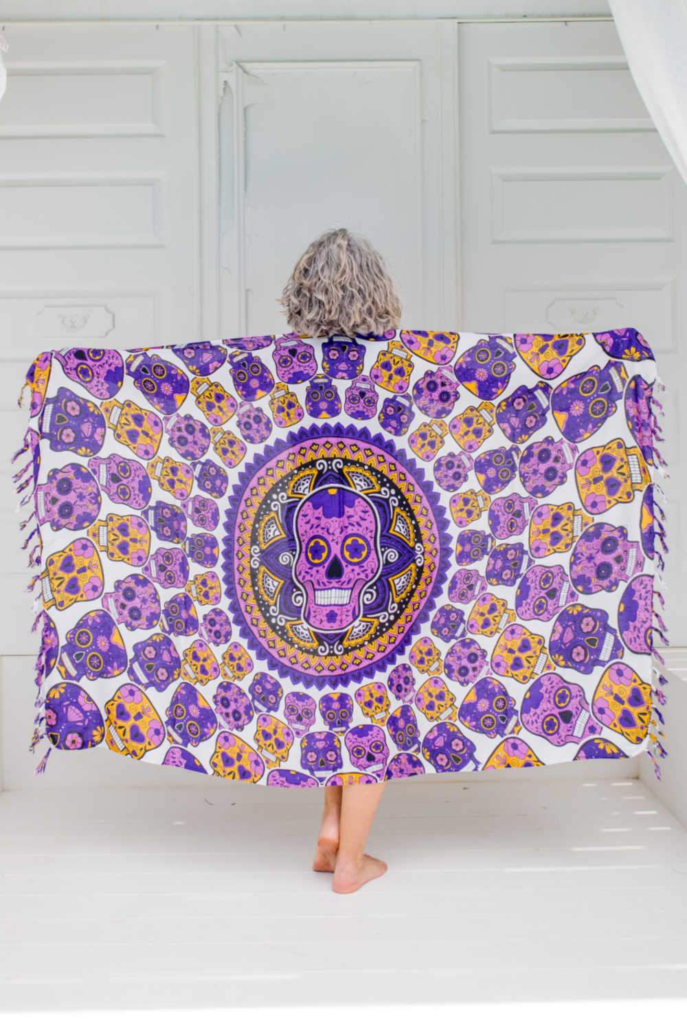 Skull Mandala Sarong - Mauve