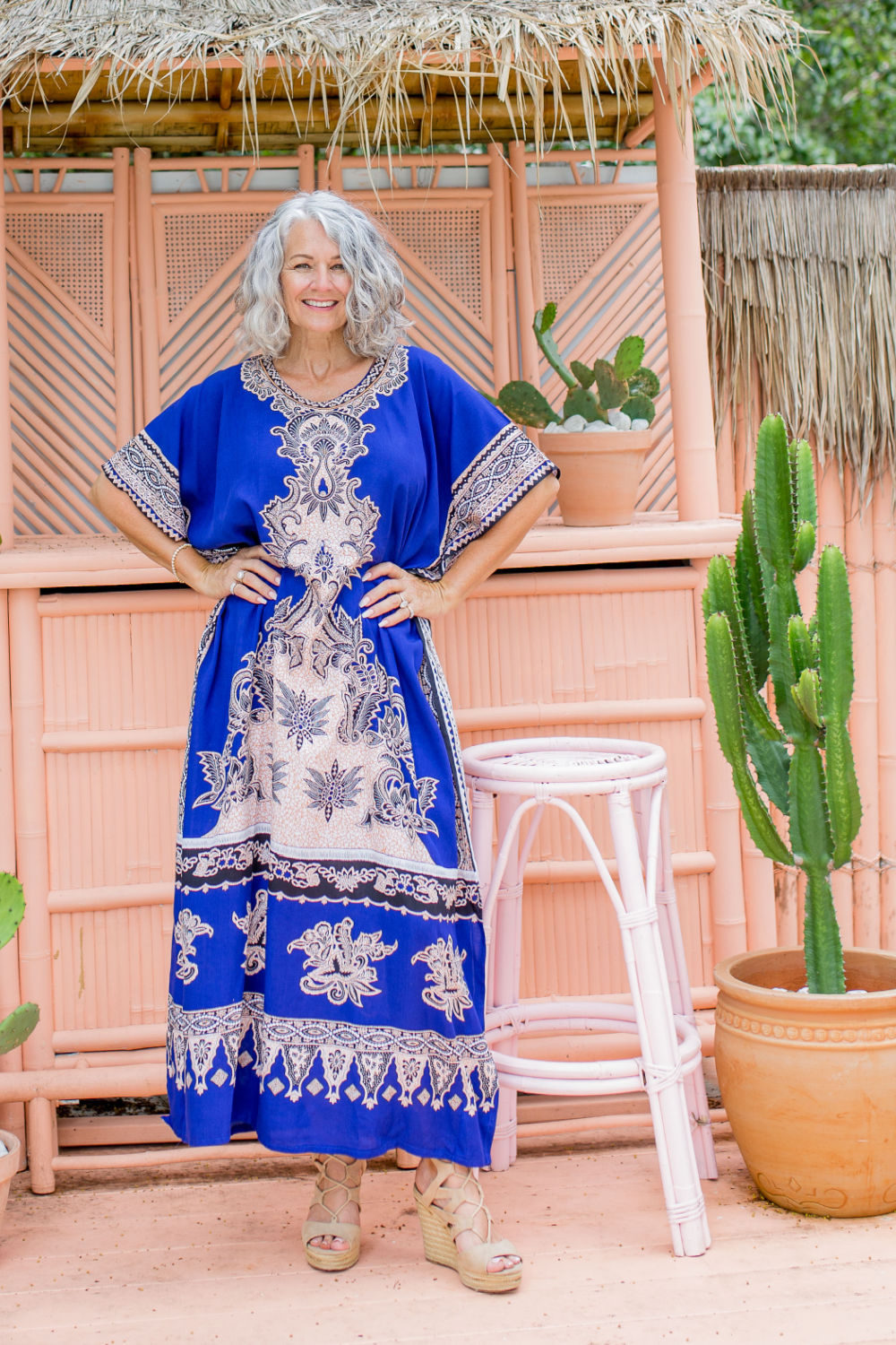 Long Kaftan - Blue Batik