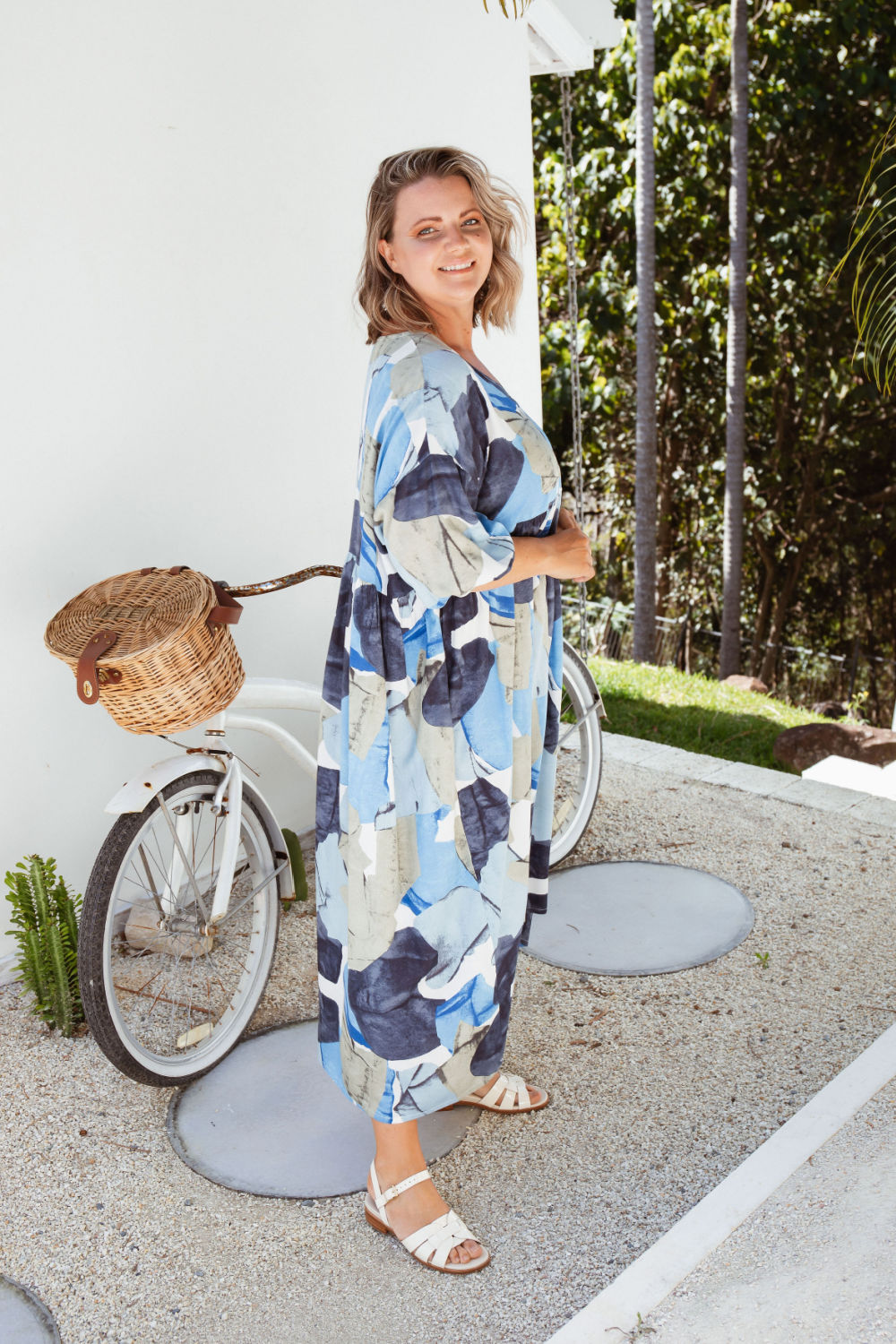 Relaxed Fit Summer Dress - Blue Grey