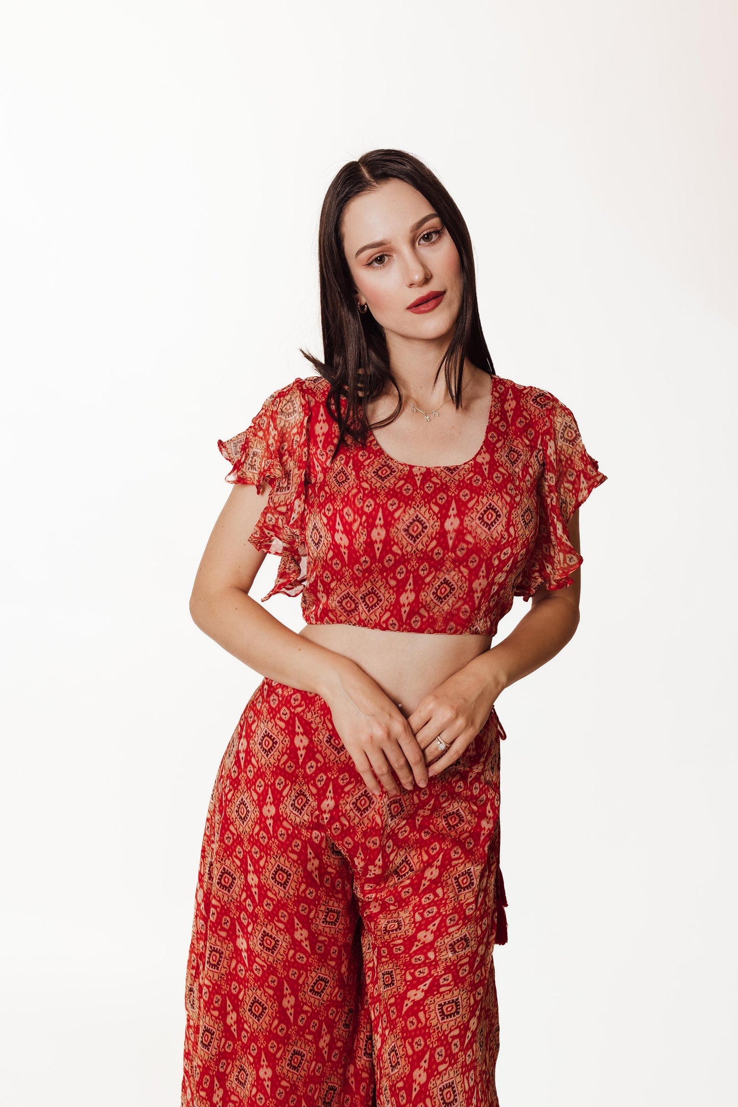 Amara Orange Co-Ord Set with Palazzo Pant
