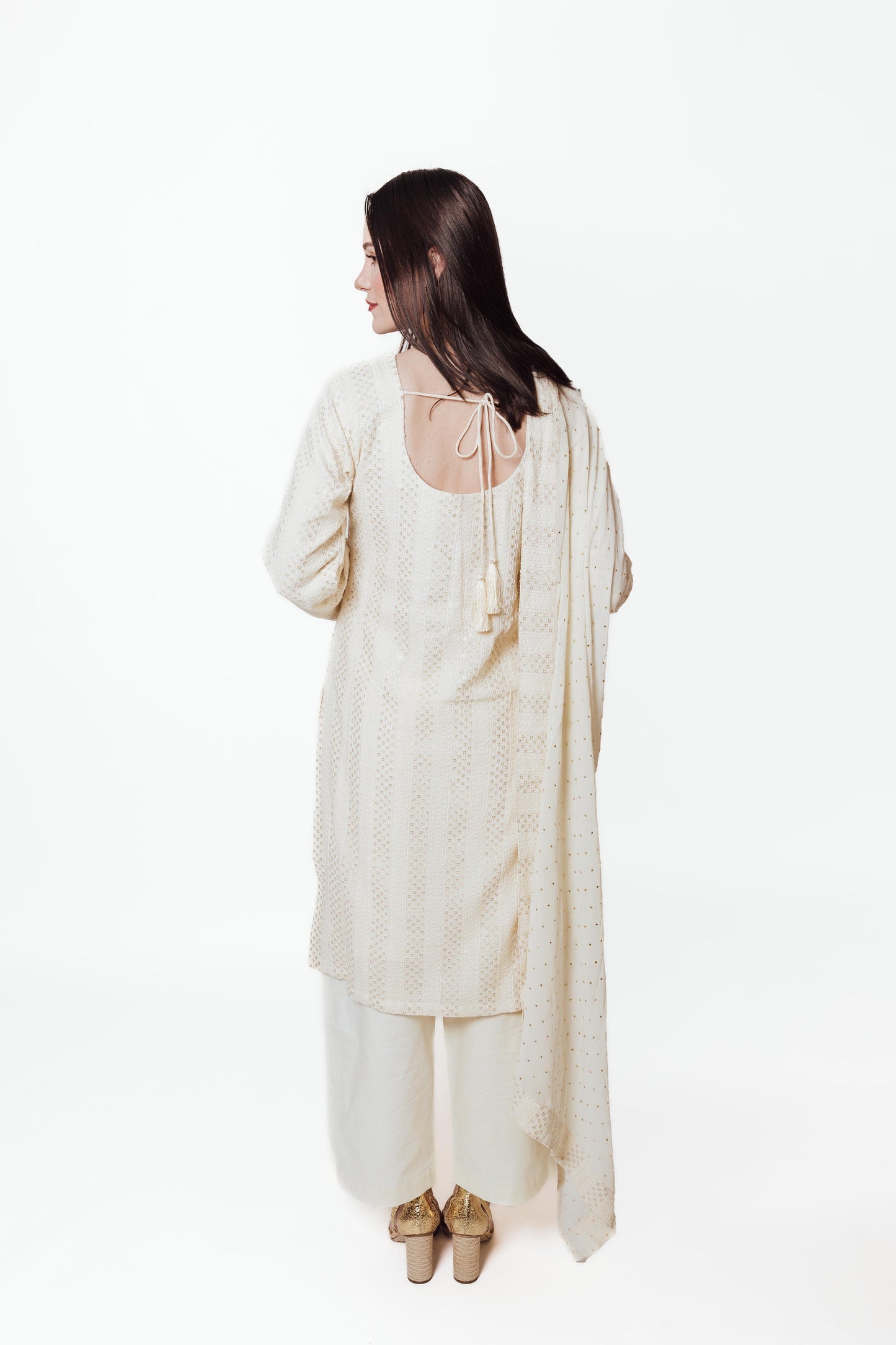 Daniella Cream Salwar Suit with Chikankari and Mukaish