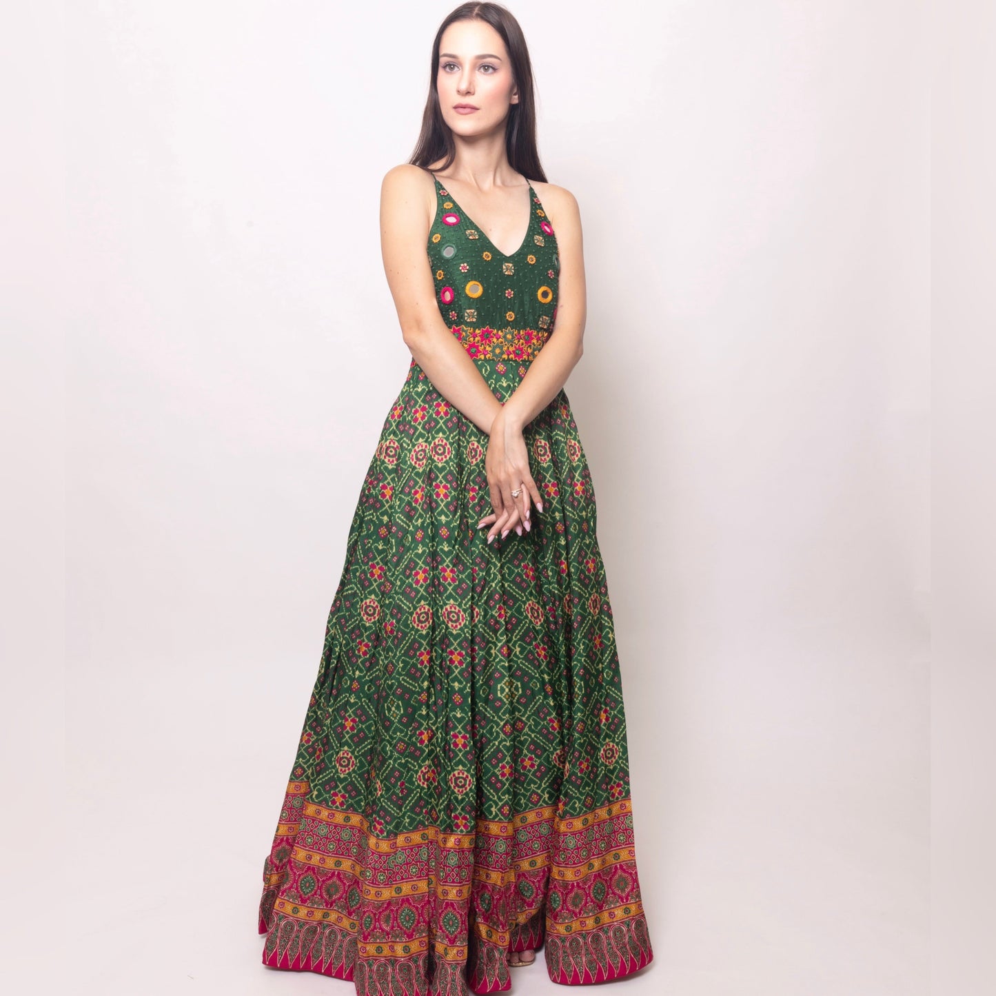Denica Green Halter Dress