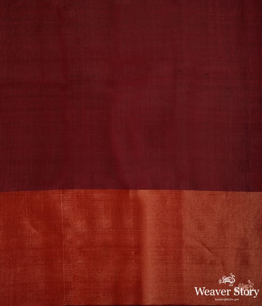 Mahroon single ikat patola saree with tissue border