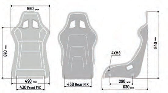 Sparco Seat QRT-C Performance Carbon Black w. Grey Stitch