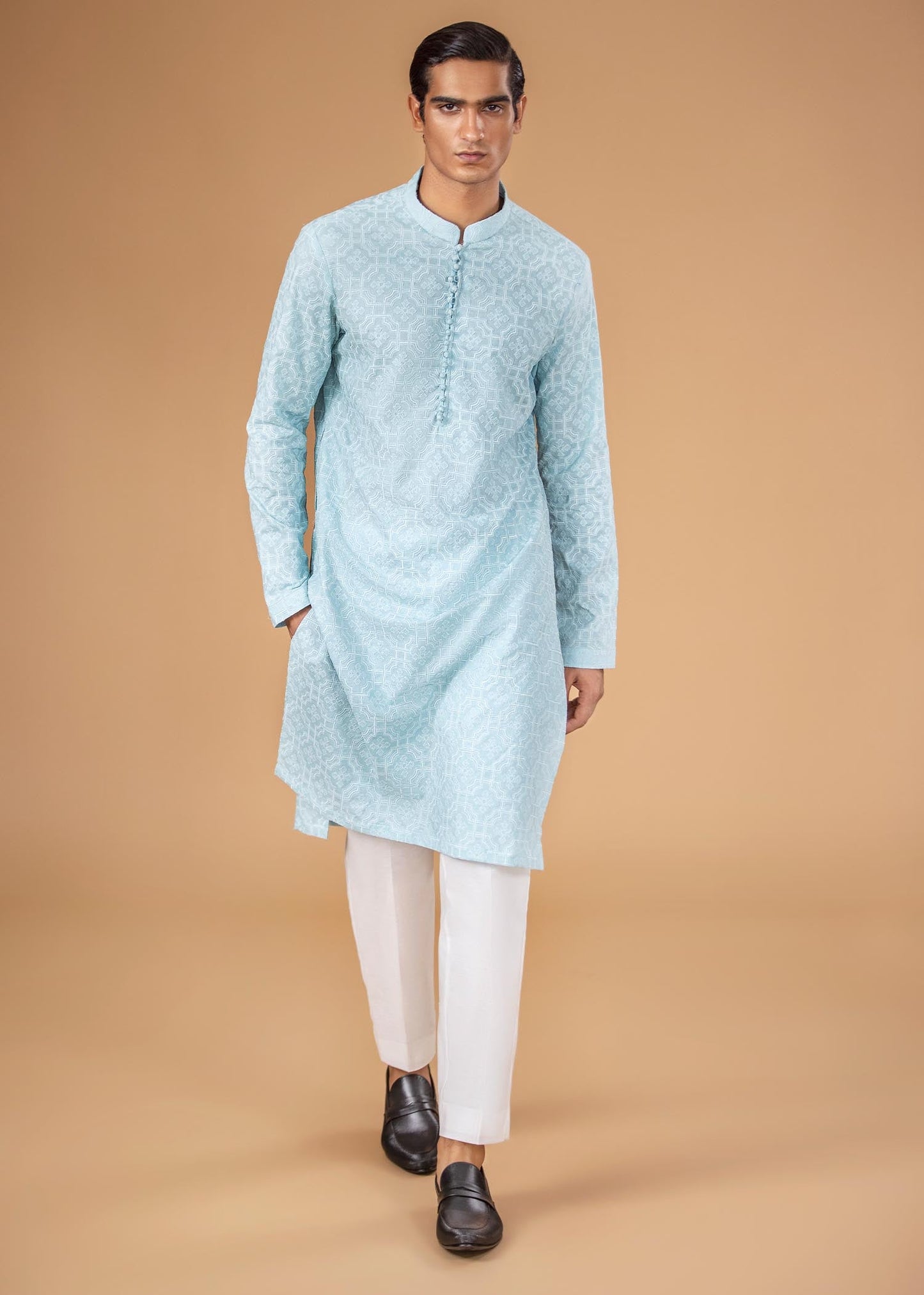 Embroidered Kurta - Damask