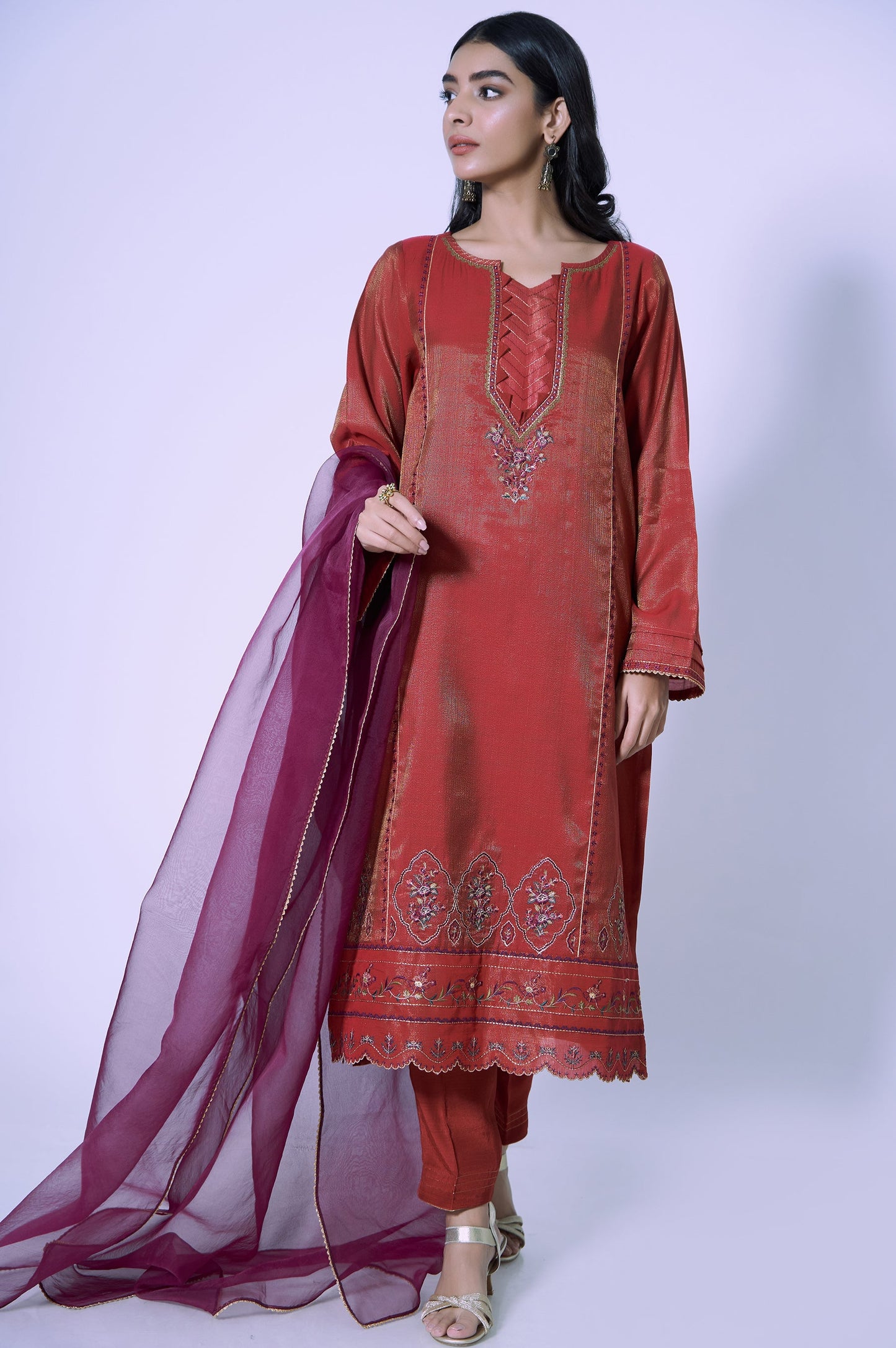 Sitched 3 Piece Staple Mysuri Embroidered Suit