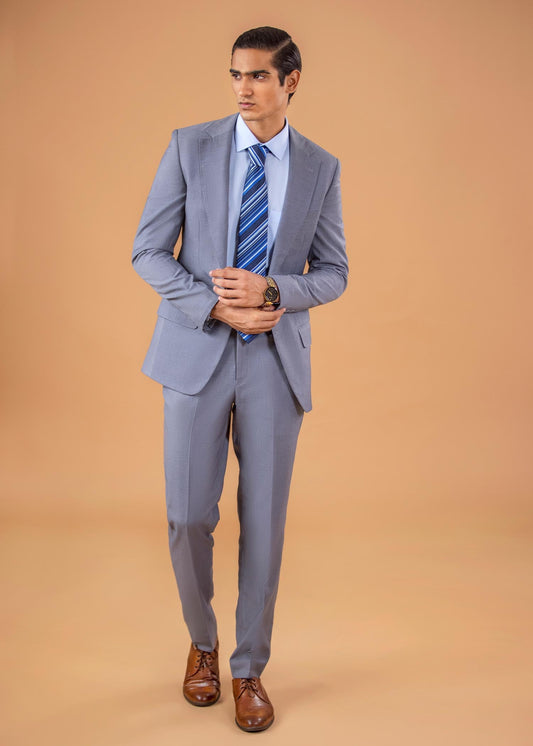 Two Piece Suit - Notch Lapel - Light Gray