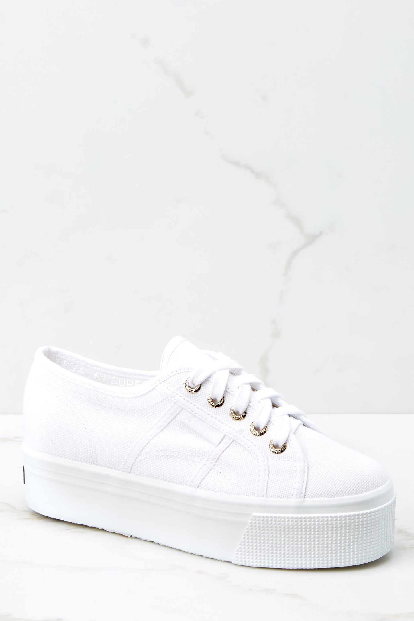 2790 Acot White And Gold Platform Sneakers
