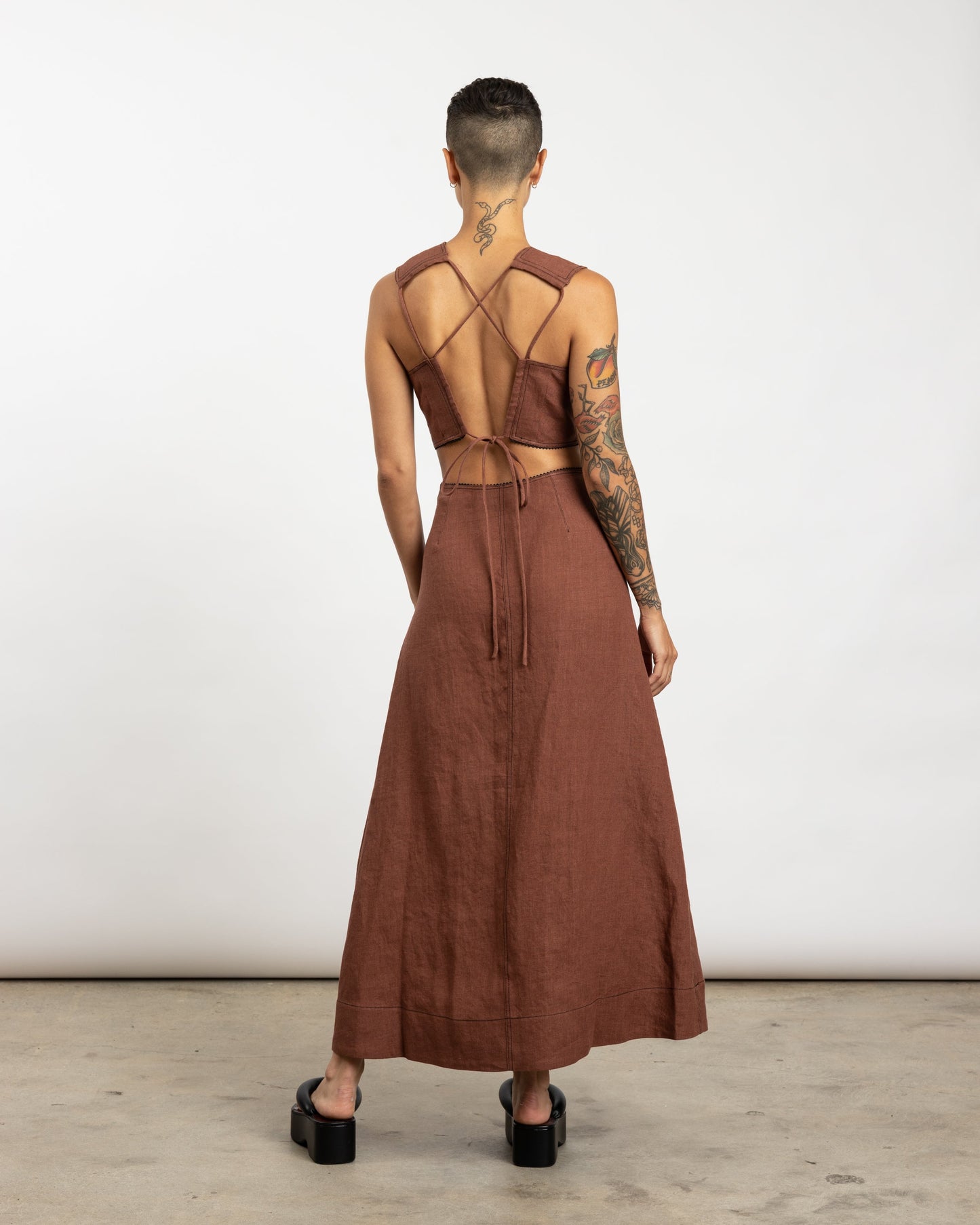 Hemp Maxi Dress in Root Beer