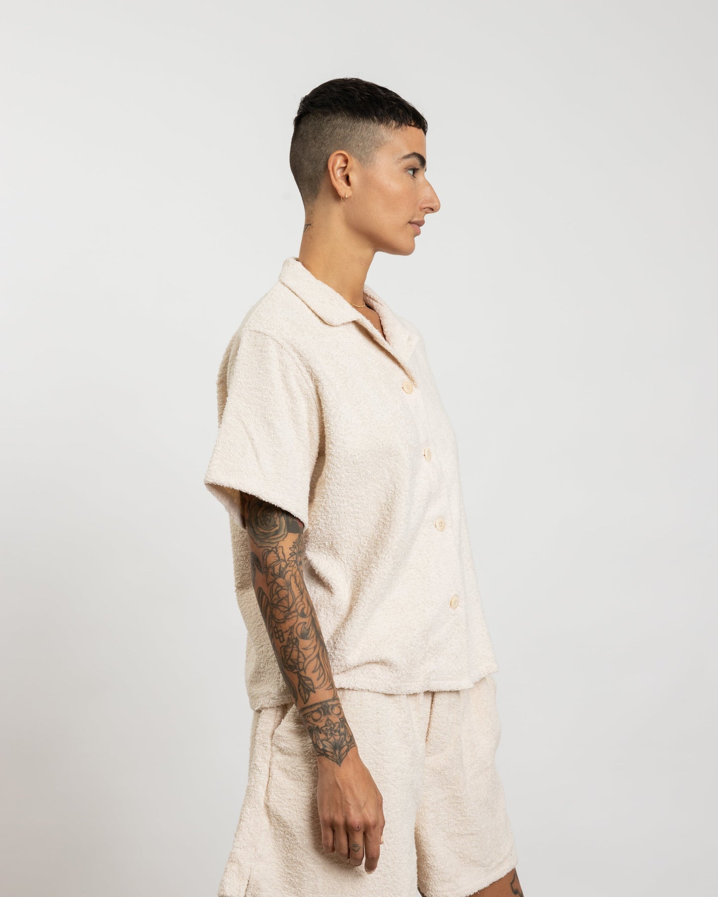 Terry Scout Shirt in Cream