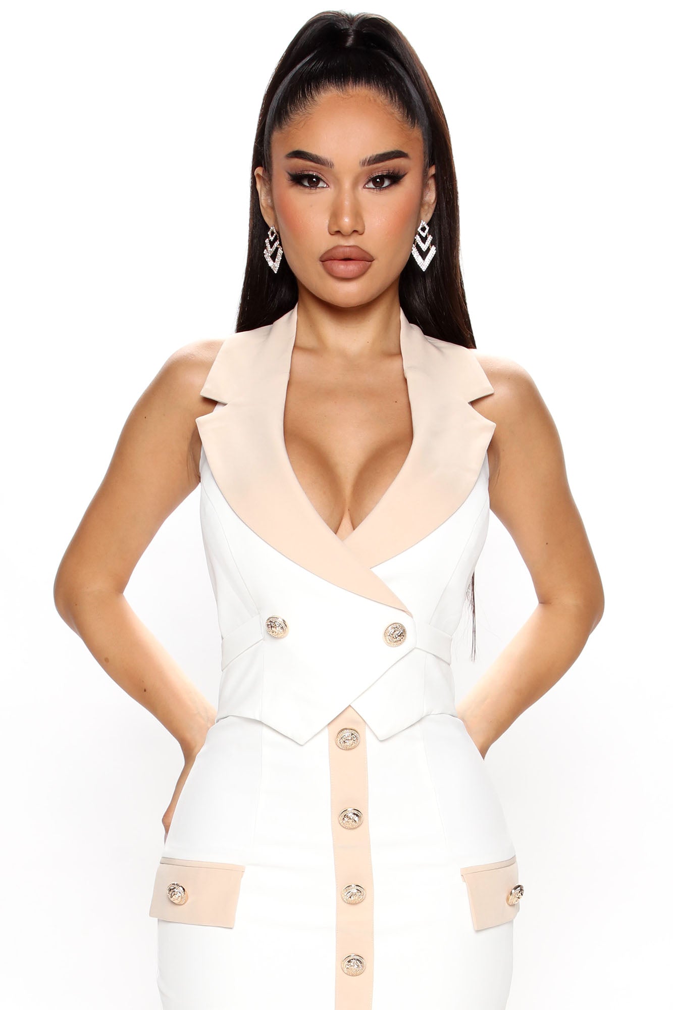 Sevyn Blazer Dress - White/combo