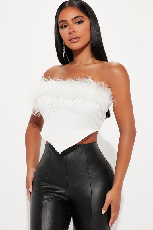 Be Mine Again Handkerchief Top - White