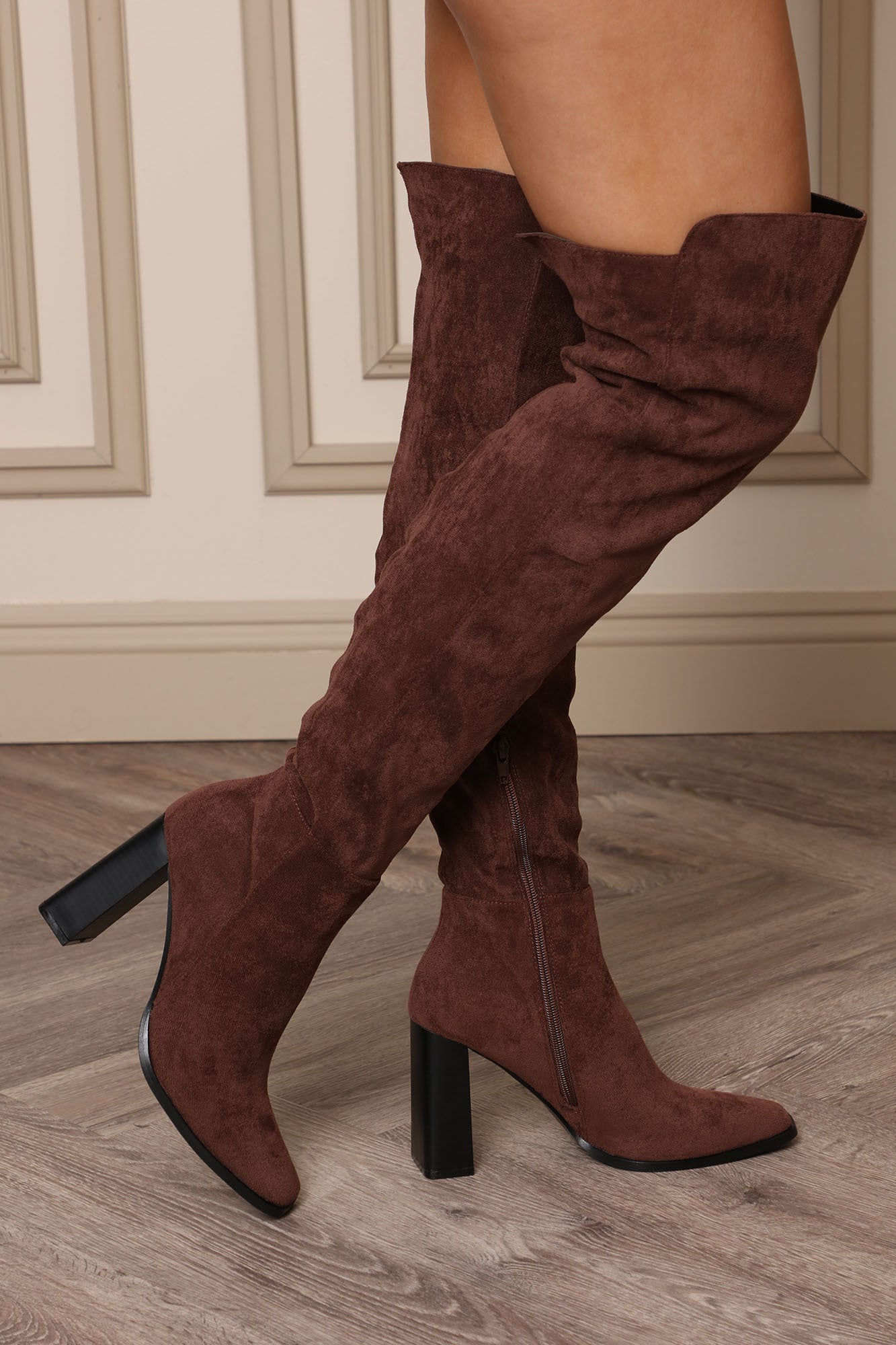 Has To Be True Over The Knee Boots - Dark Brown