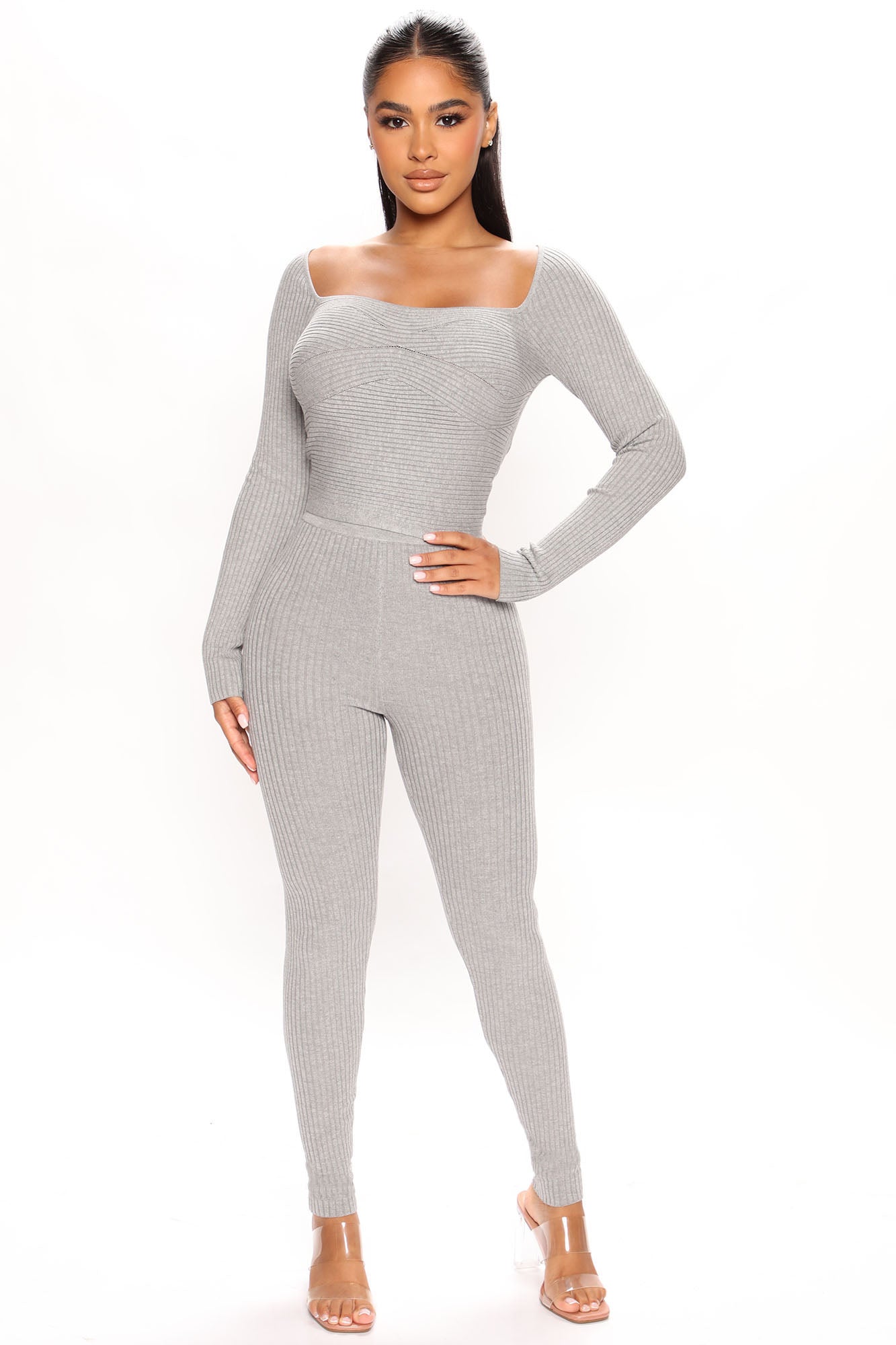 Heather Sweater Legging Set - Heather Grey