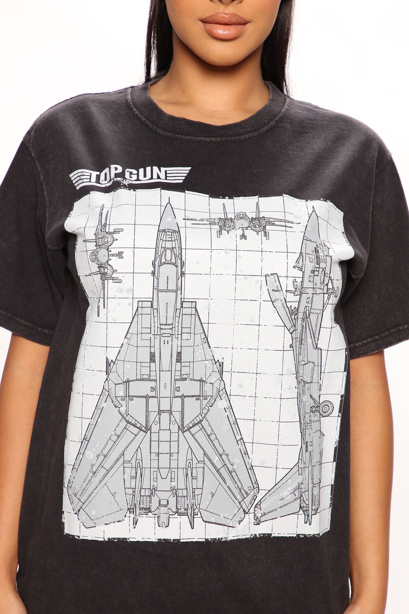 Top Gun Mineral Wash Graphic T-Shirt - Black Wash