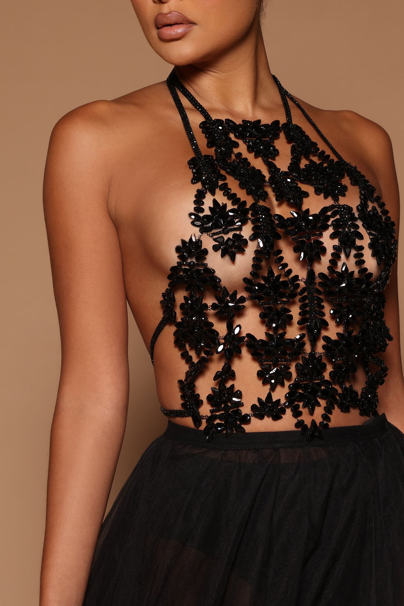 Celeste Embellished Top - Black