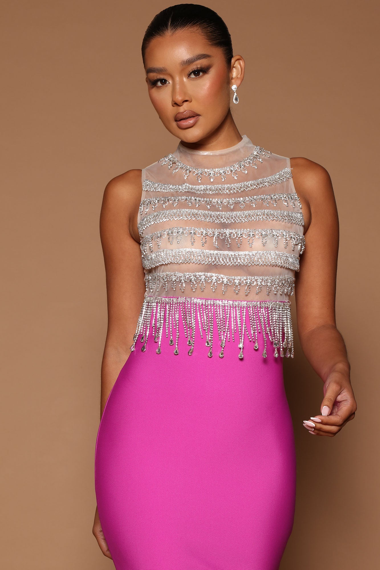 Lily Embellished Mini Dress - Violet