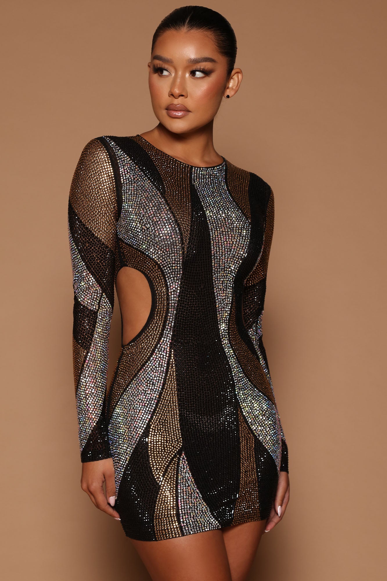 Sofiya Embellished Dress - Black