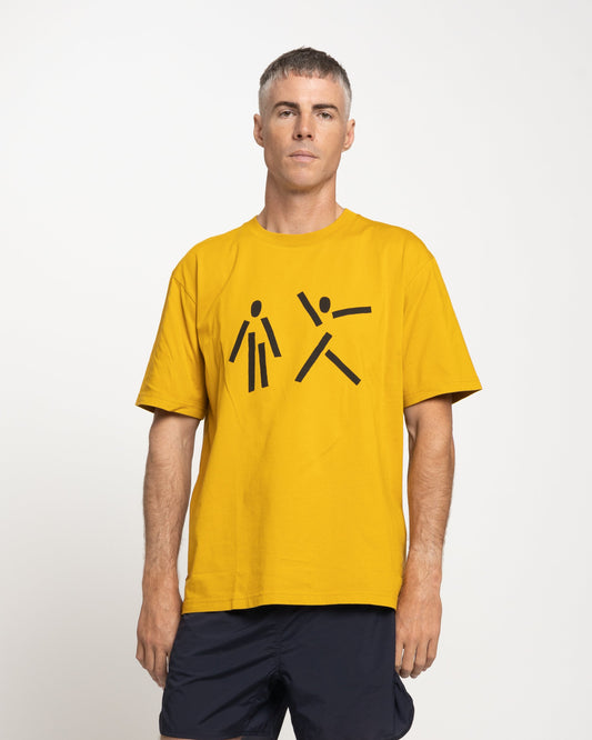Norse Projects x GM Johannes Dancing Men T-Shirt in Turmeric Yellow