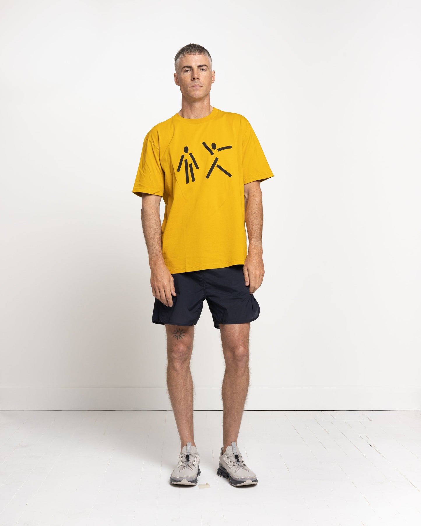 Norse Projects x GM Johannes Dancing Men T-Shirt in Turmeric Yellow