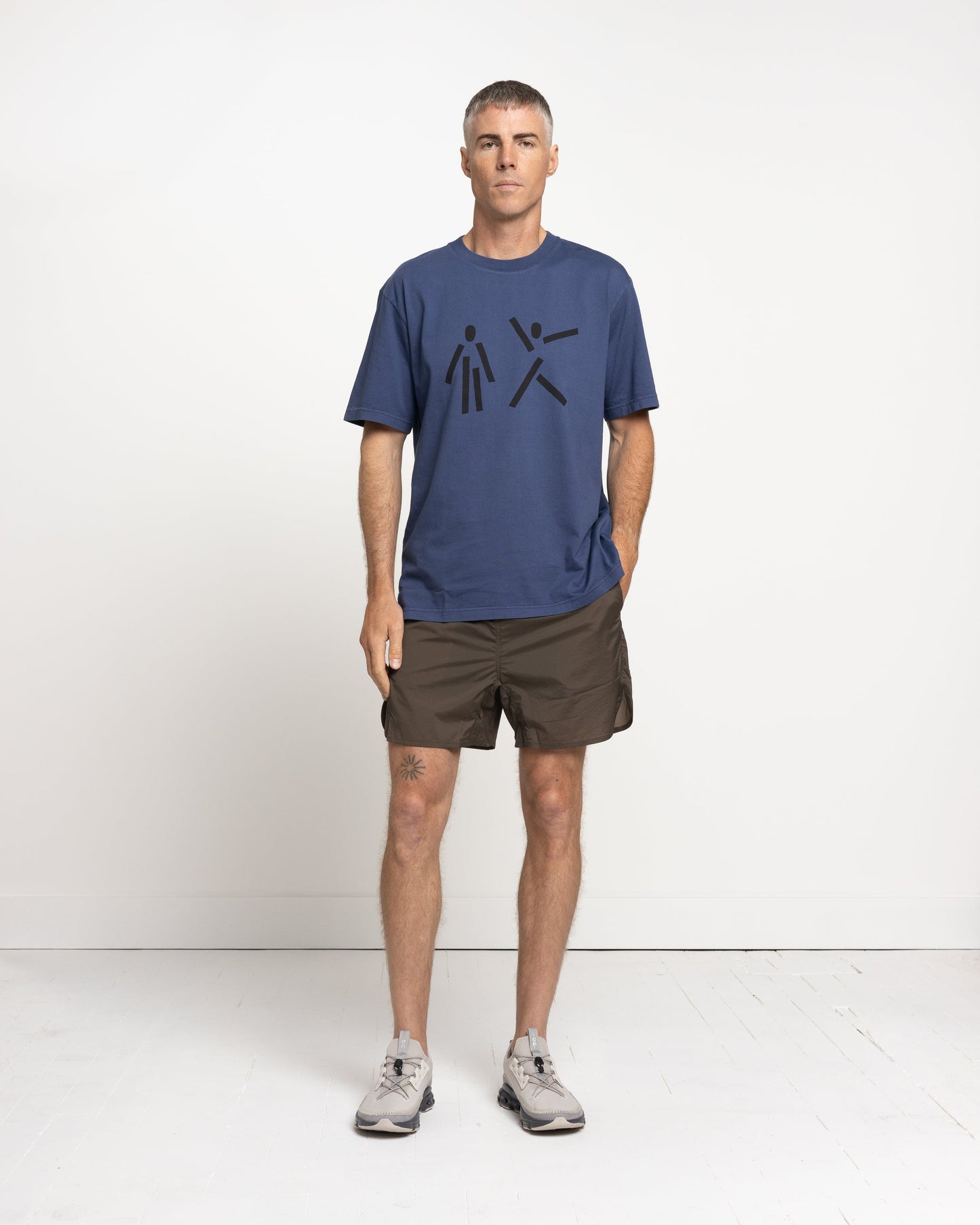 Norse Projects x GM Johannes Dancing Men T-Shirt in Hydrone Blue