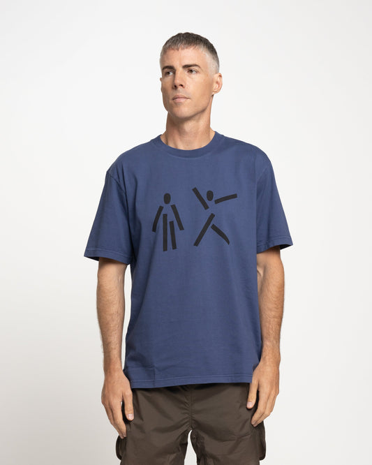 Norse Projects x GM Johannes Dancing Men T-Shirt in Hydrone Blue