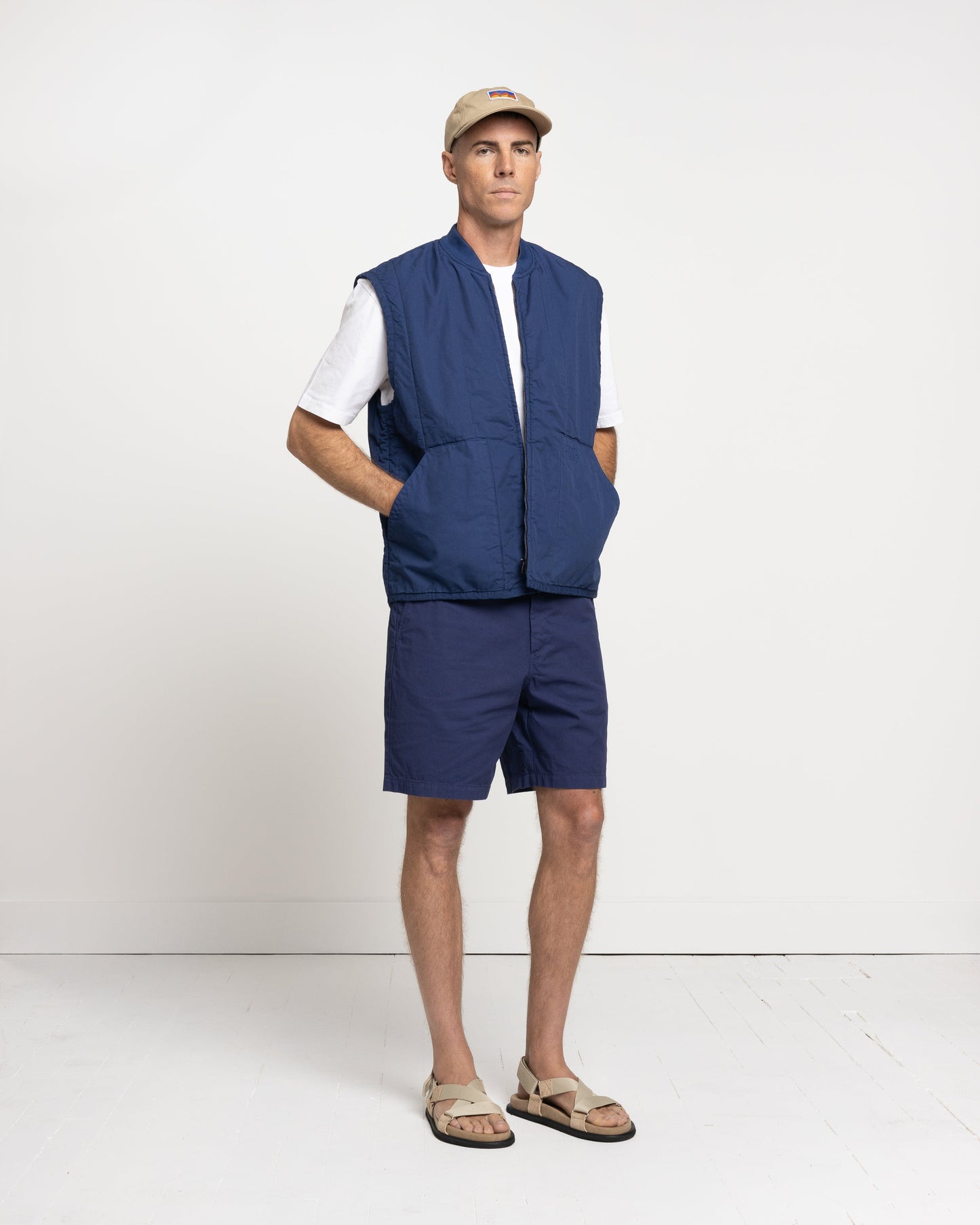 Norse Projects x GM Peter Twill Vest in Hydrone Blue