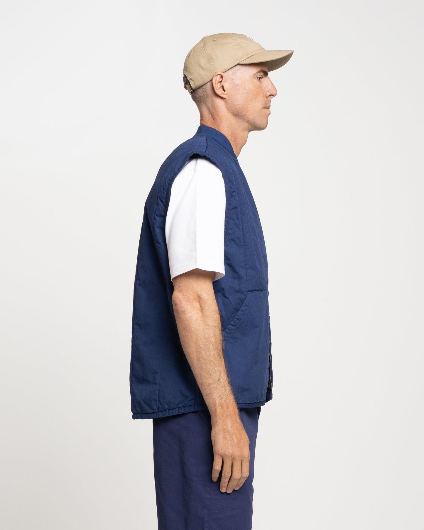 Norse Projects x GM Peter Twill Vest in Hydrone Blue