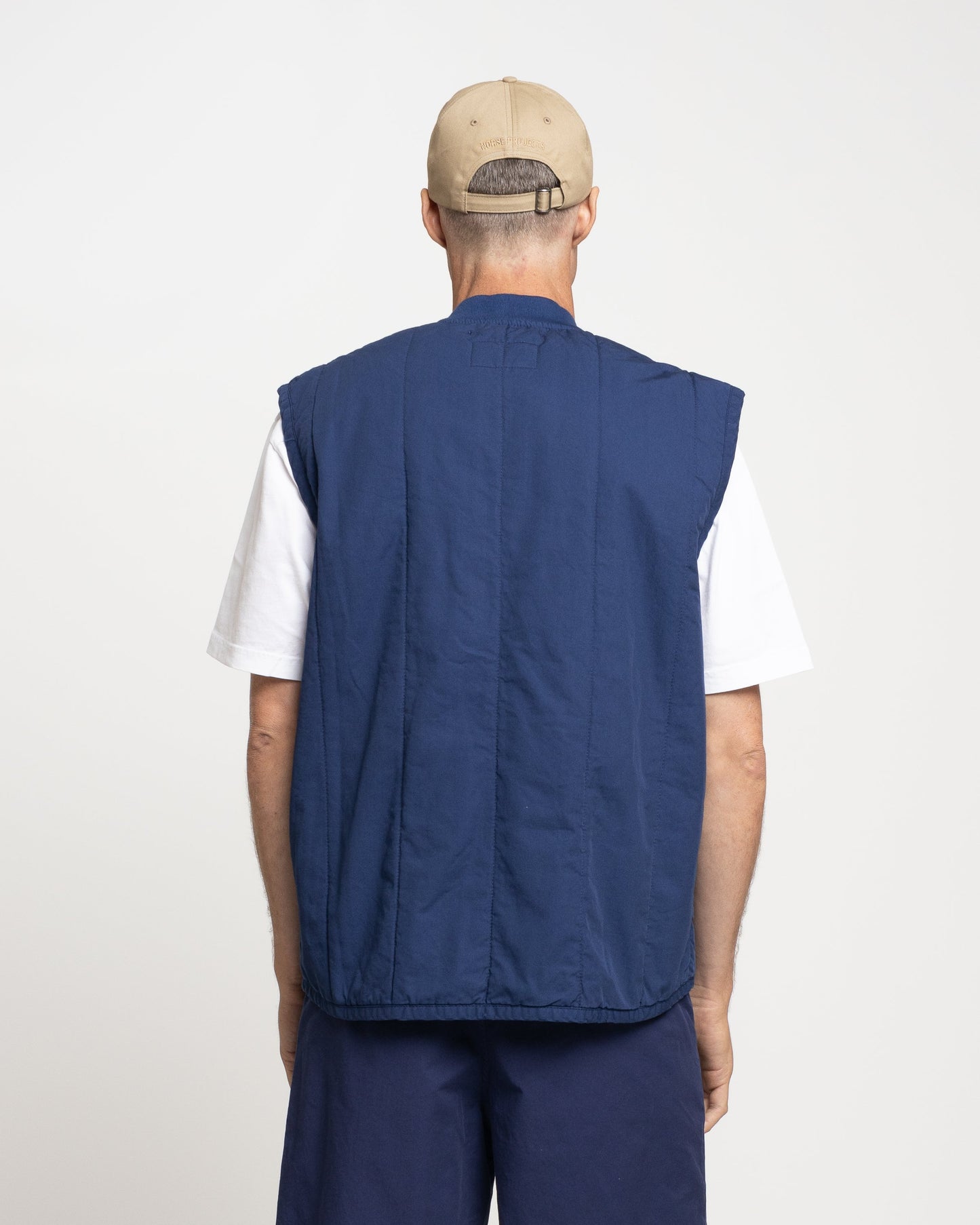 Norse Projects x GM Peter Twill Vest in Hydrone Blue
