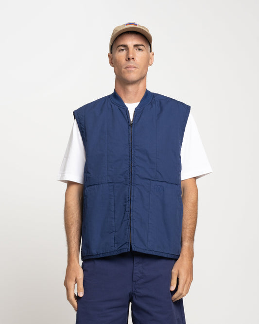 Norse Projects x GM Peter Twill Vest in Hydrone Blue