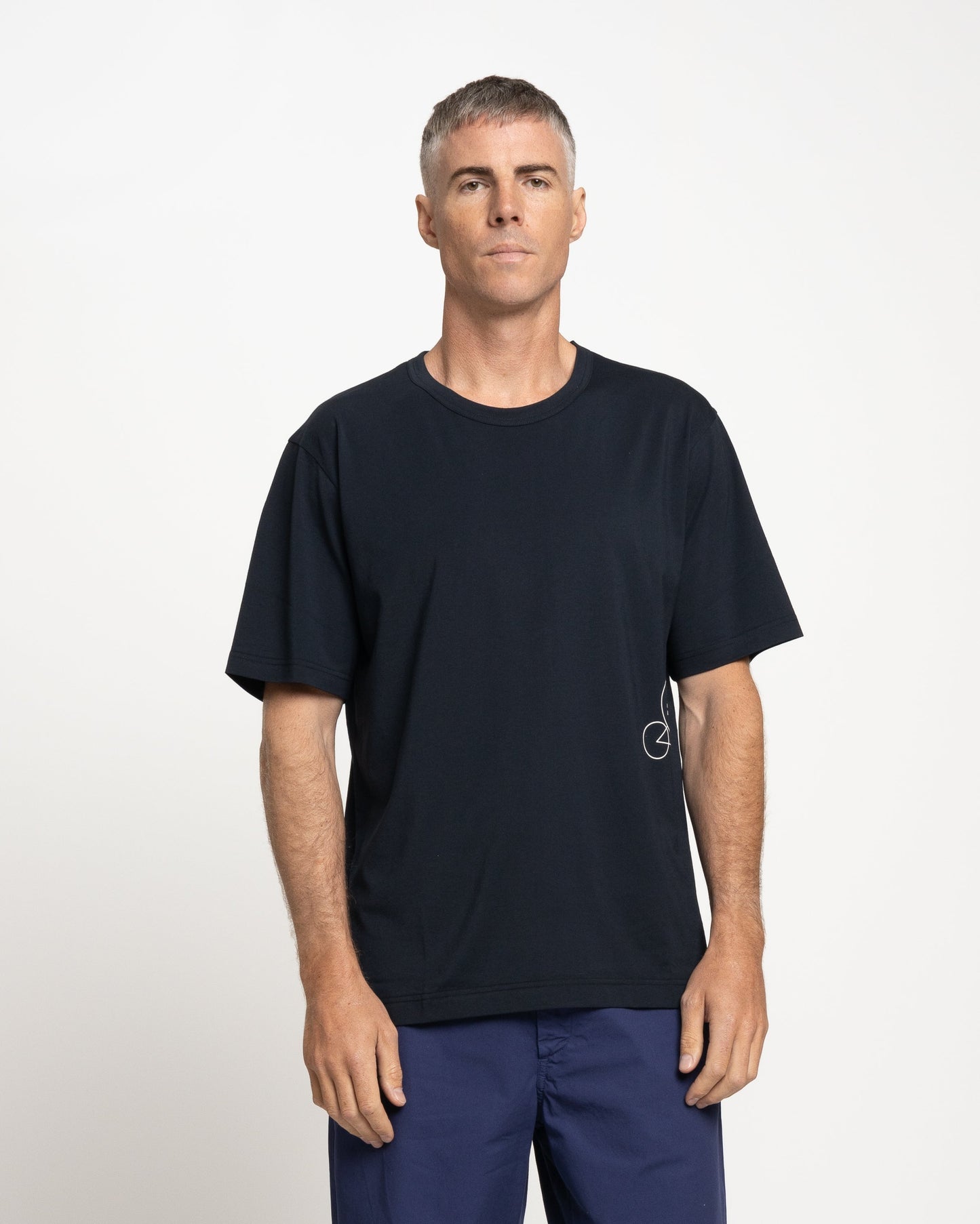 Norse Projects x GM Joakim McTechridge Short Sleeve T-Shirt in Dark Navy