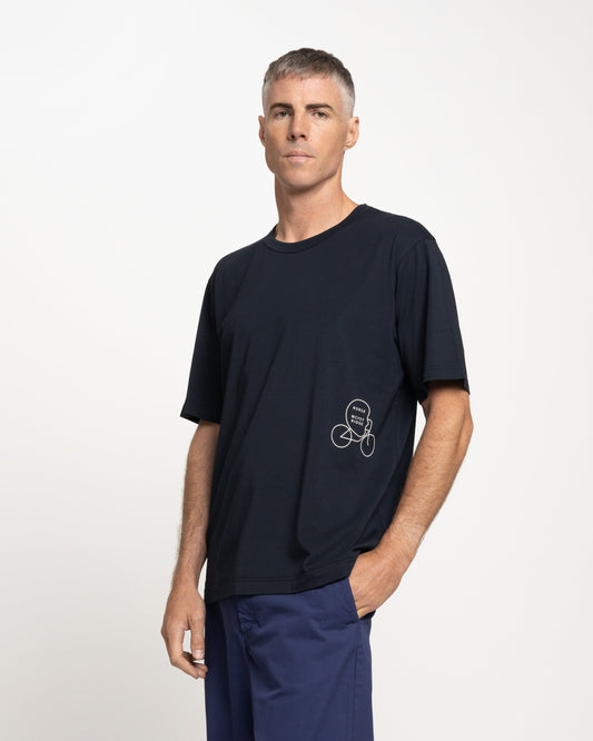 Norse Projects x GM Joakim McTechridge Short Sleeve T-Shirt in Dark Navy