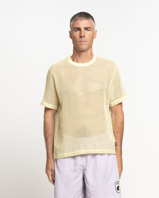Cotton Mesh Crew in Yellow