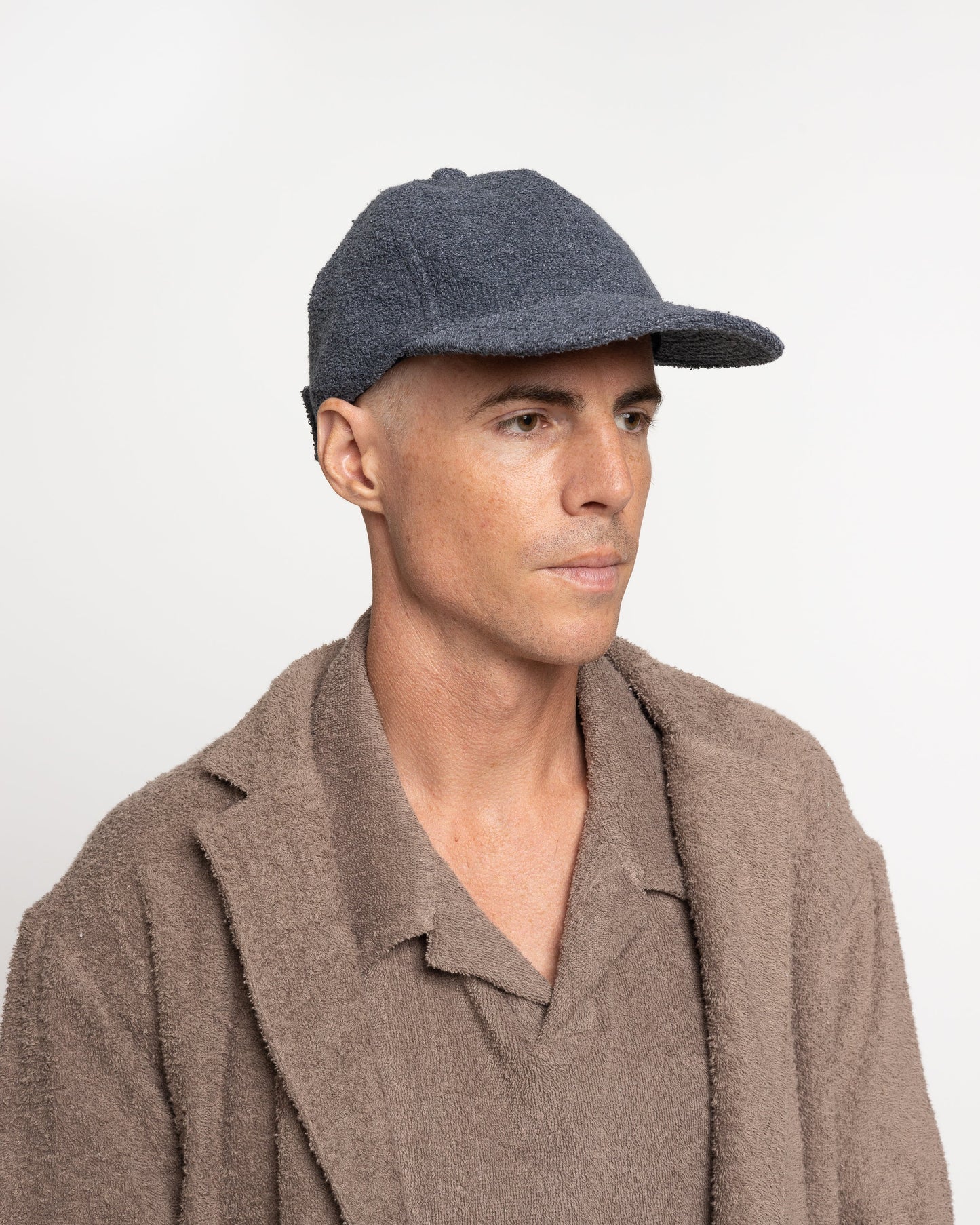 Velcro Back Terry Cap in Charcoal