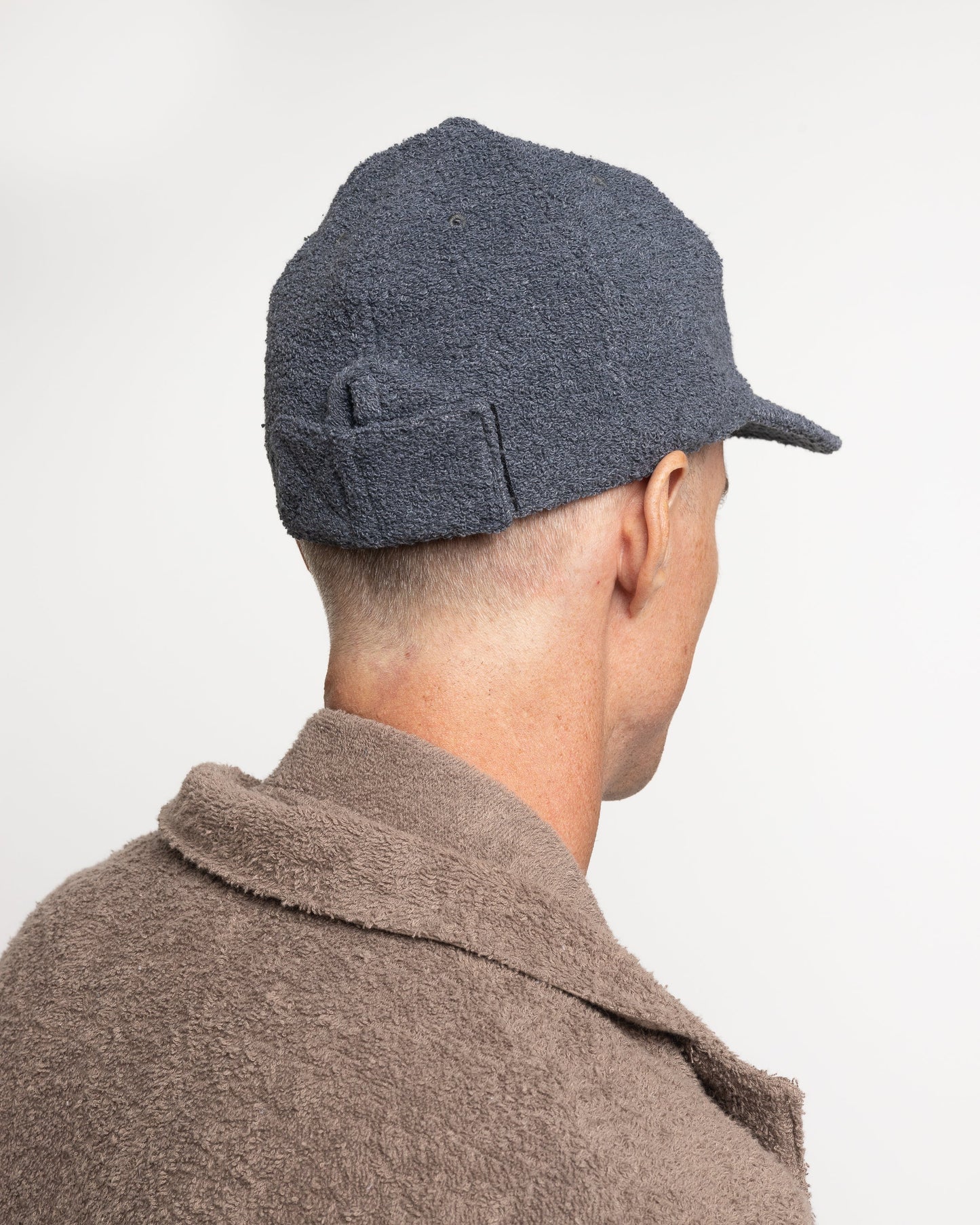 Velcro Back Terry Cap in Charcoal