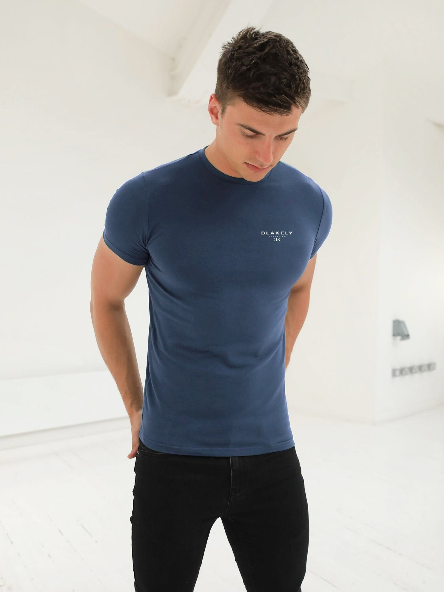 Riviera Initial T-Shirt - Mid Blue