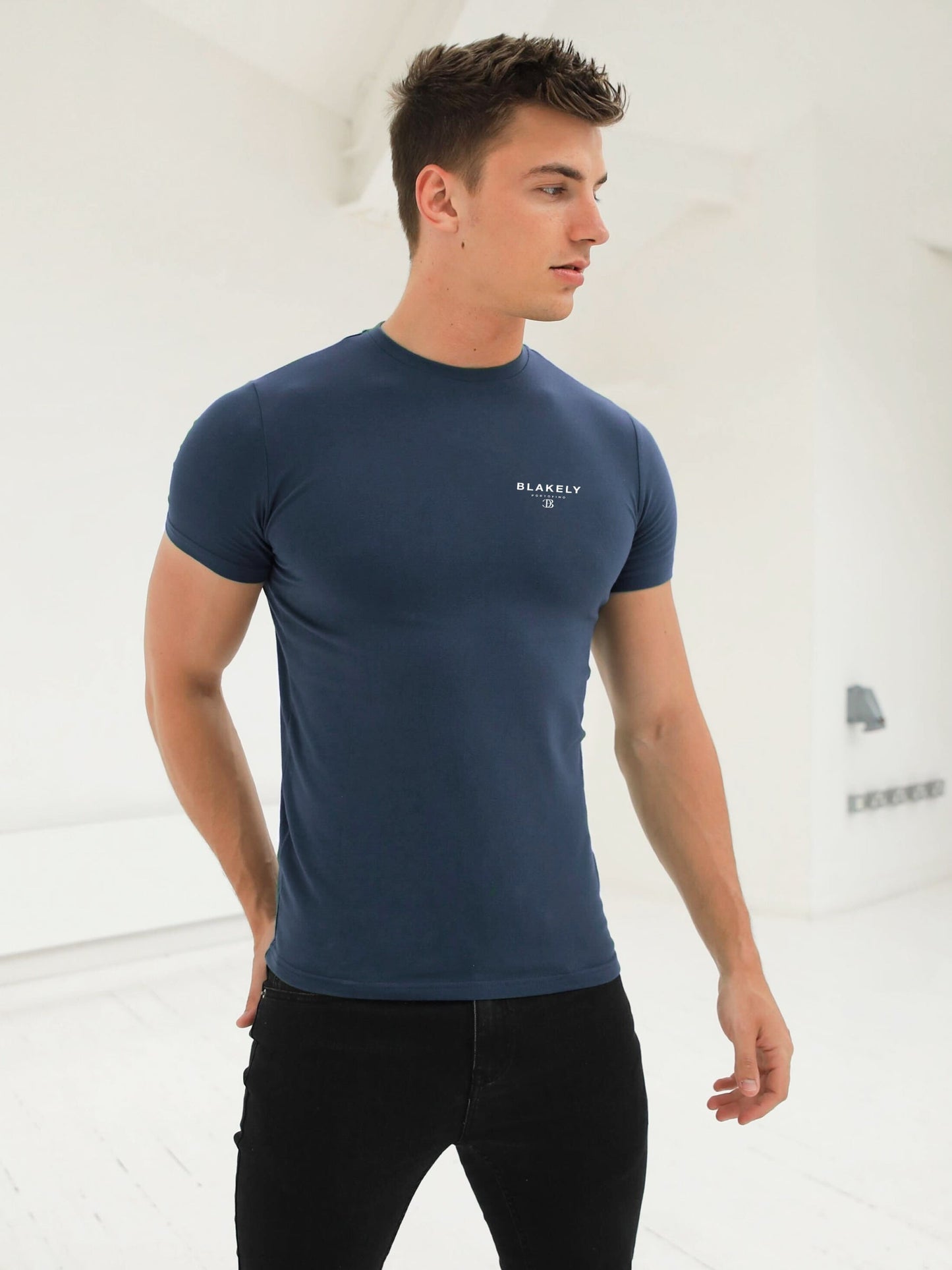 Riviera Initial T-Shirt - Mid Blue