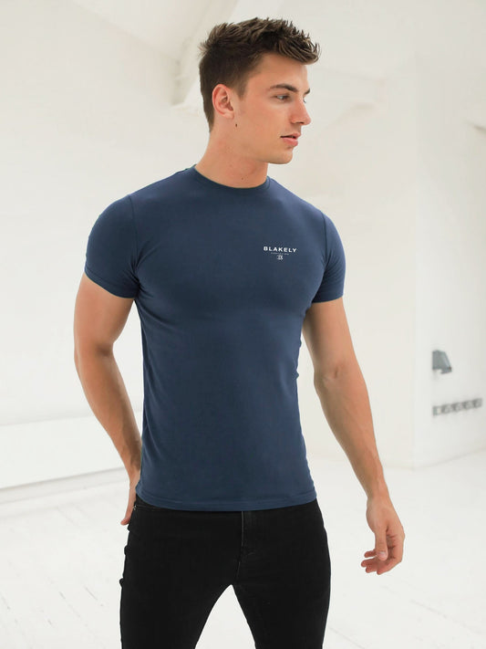 Riviera Initial T-Shirt - Mid Blue