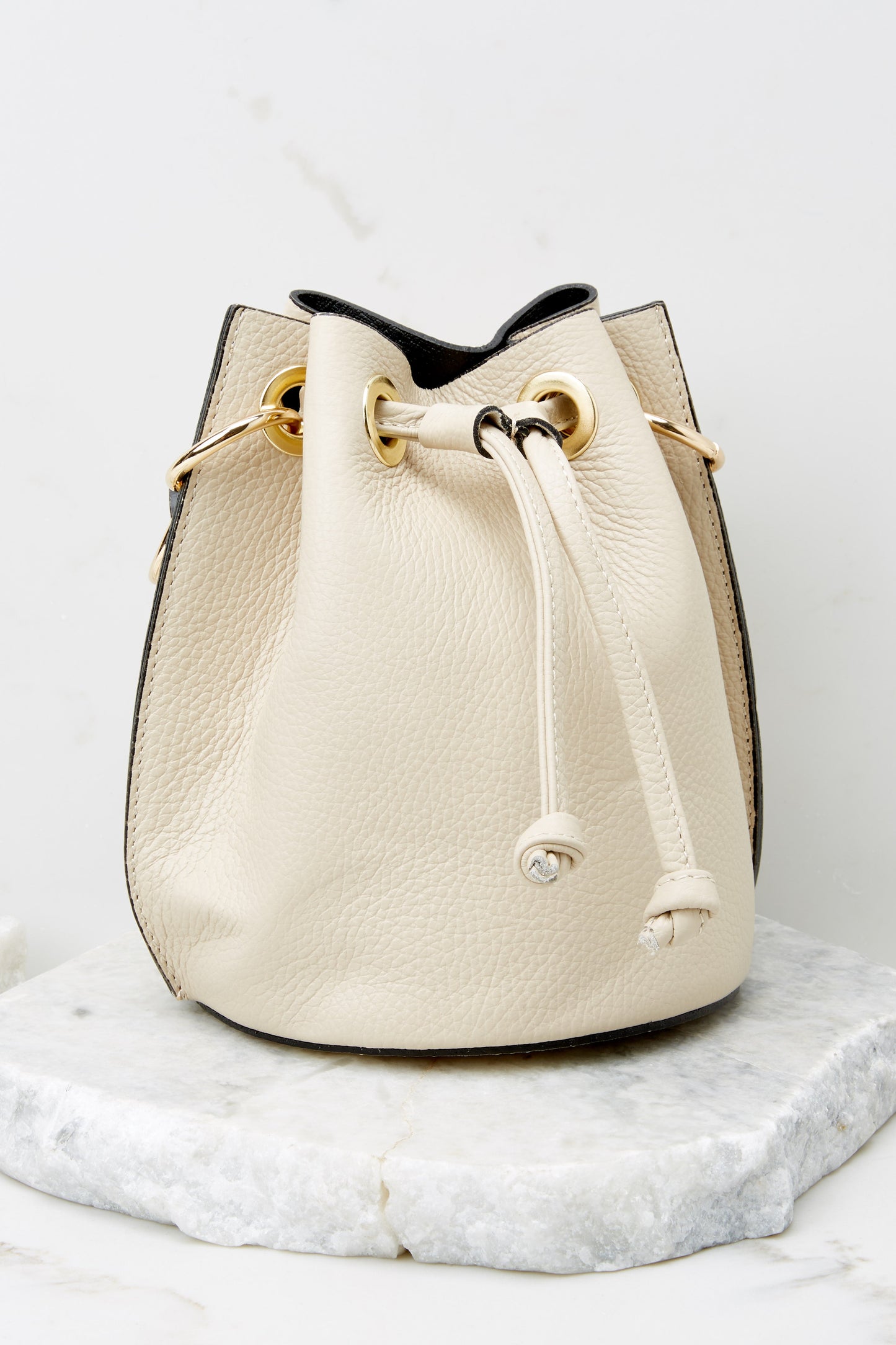 Drawn To You Cream Leather Bag