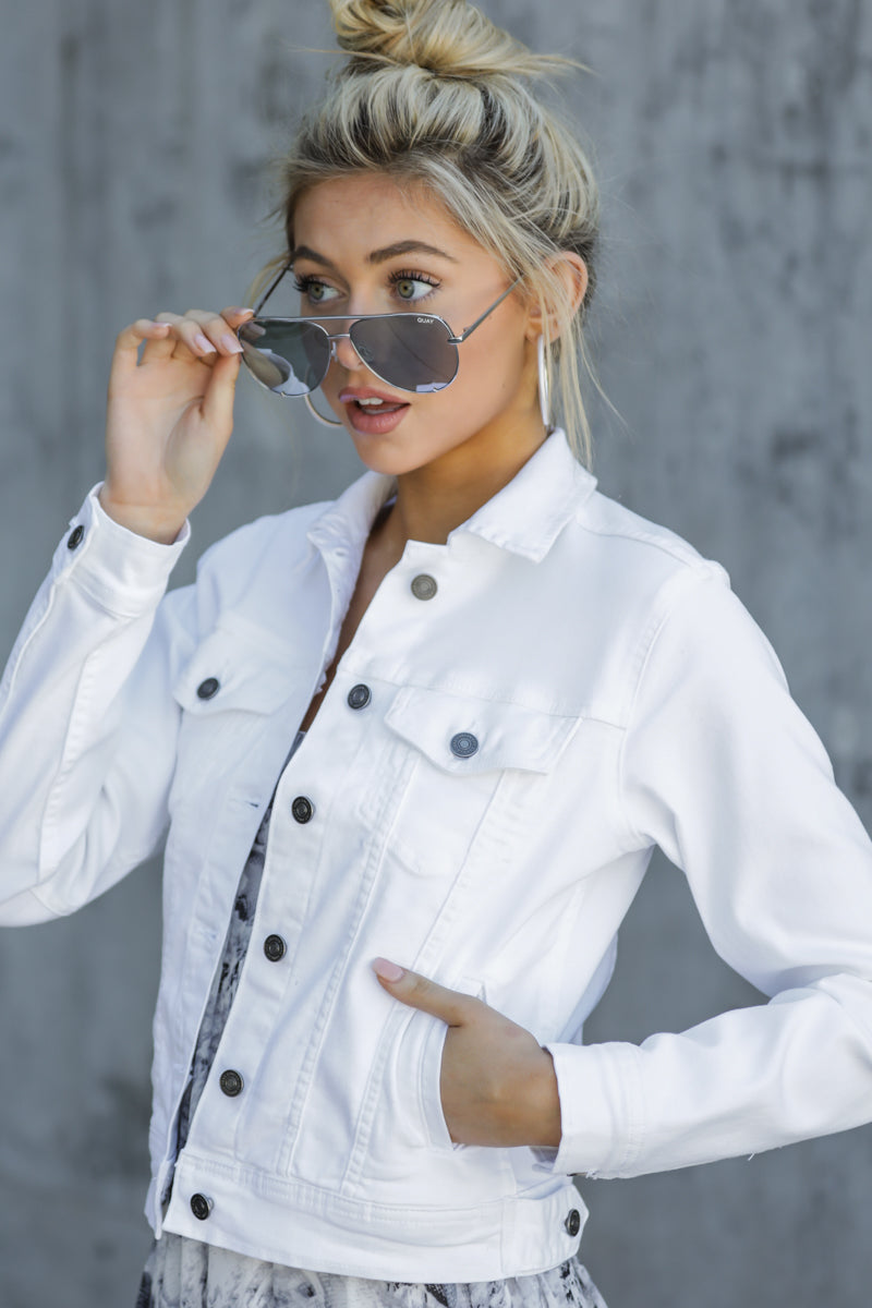 Framed By Love White Denim Jacket