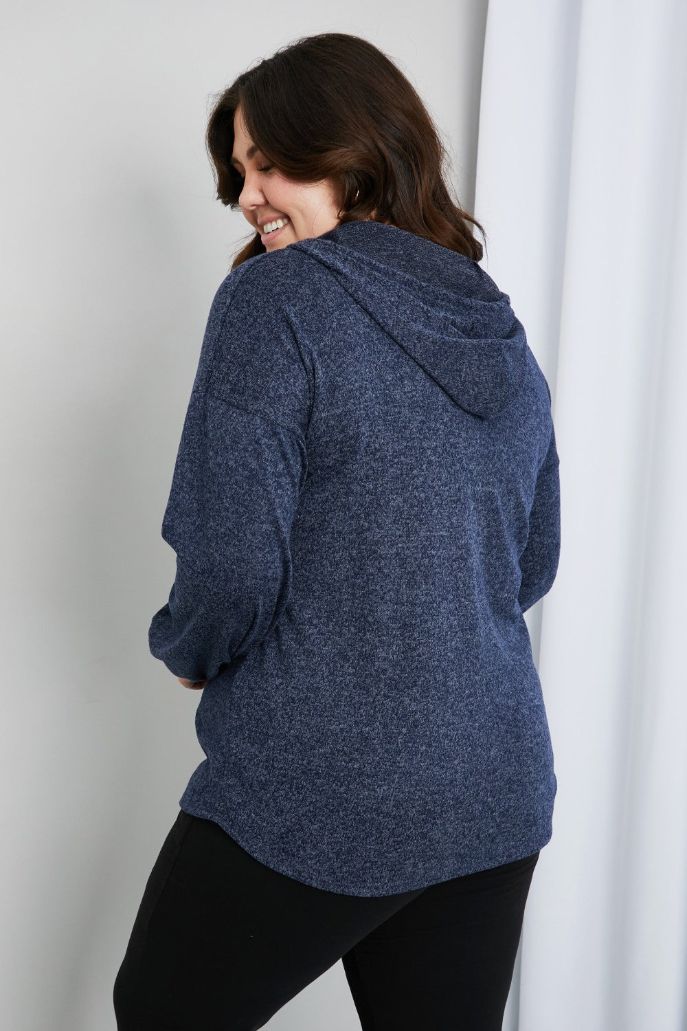 Heimish Full Size Heathered Drawstring Hoodie