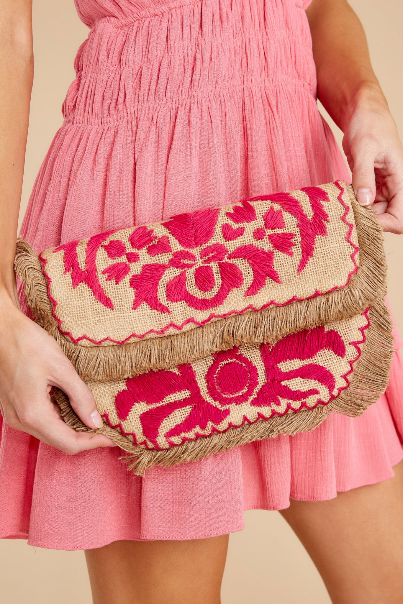 Strolling On The Streetside Tan Multi Clutch