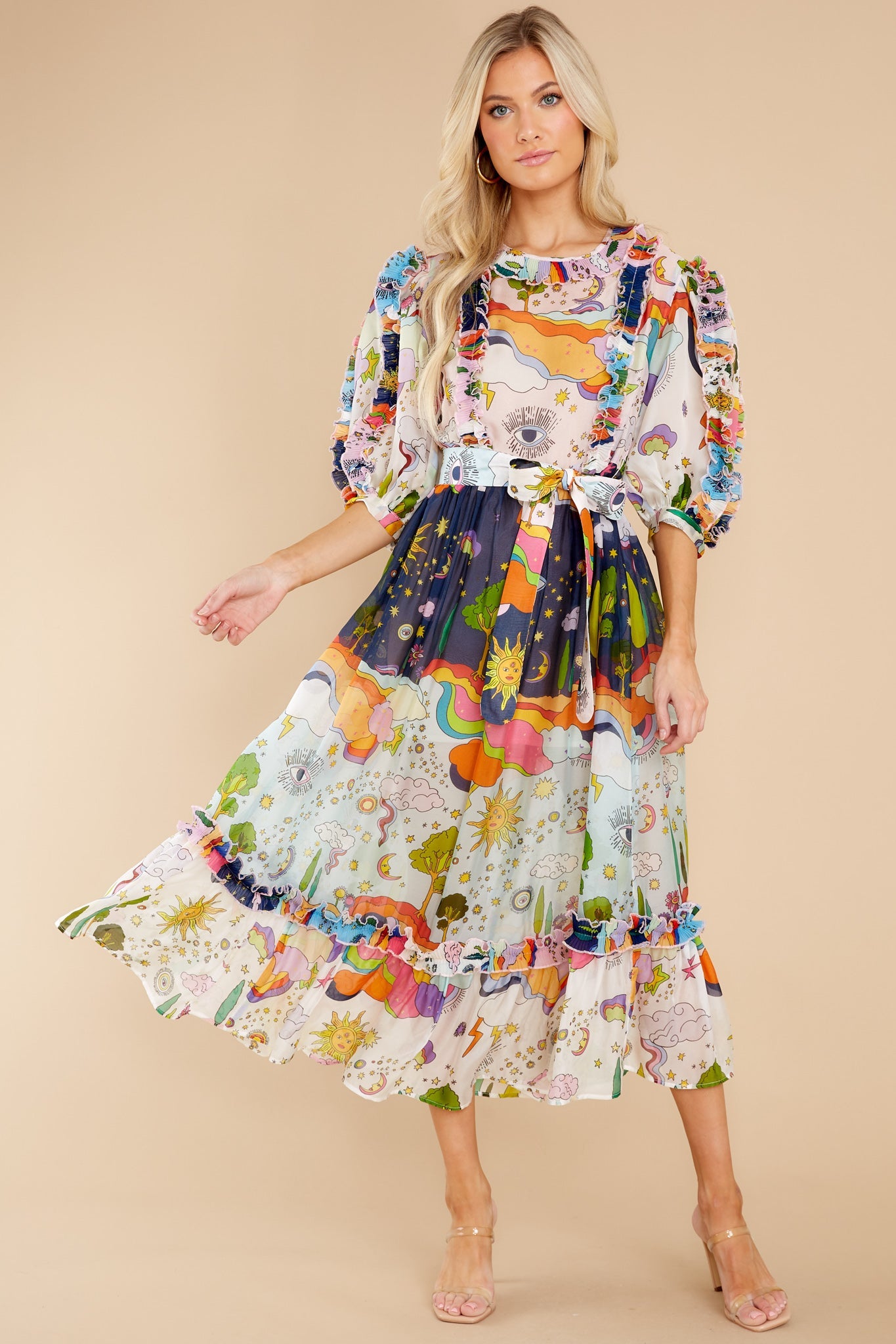 Galaxy White Multi Dress
