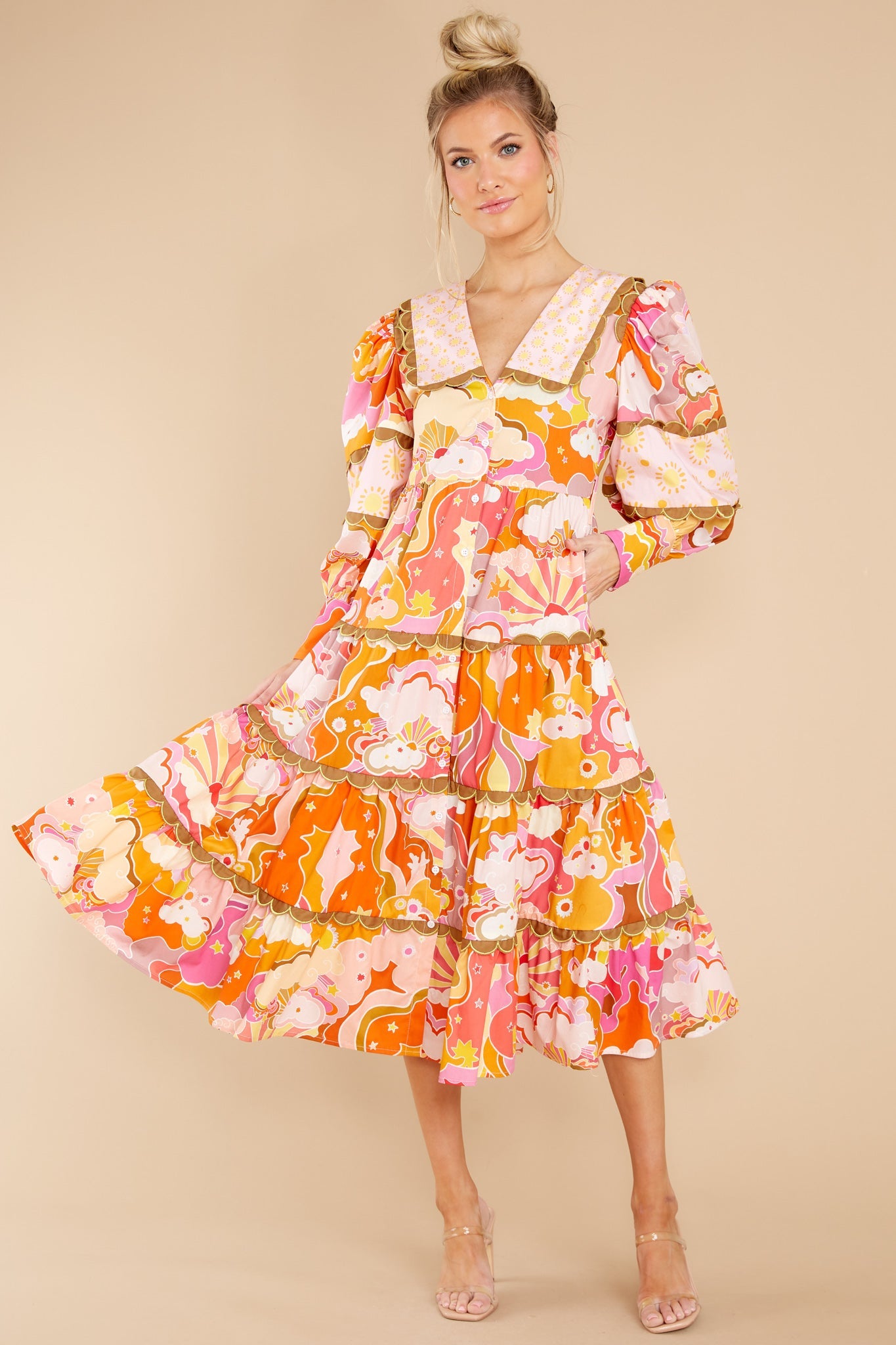 Rosalinda Orange Multi Dress