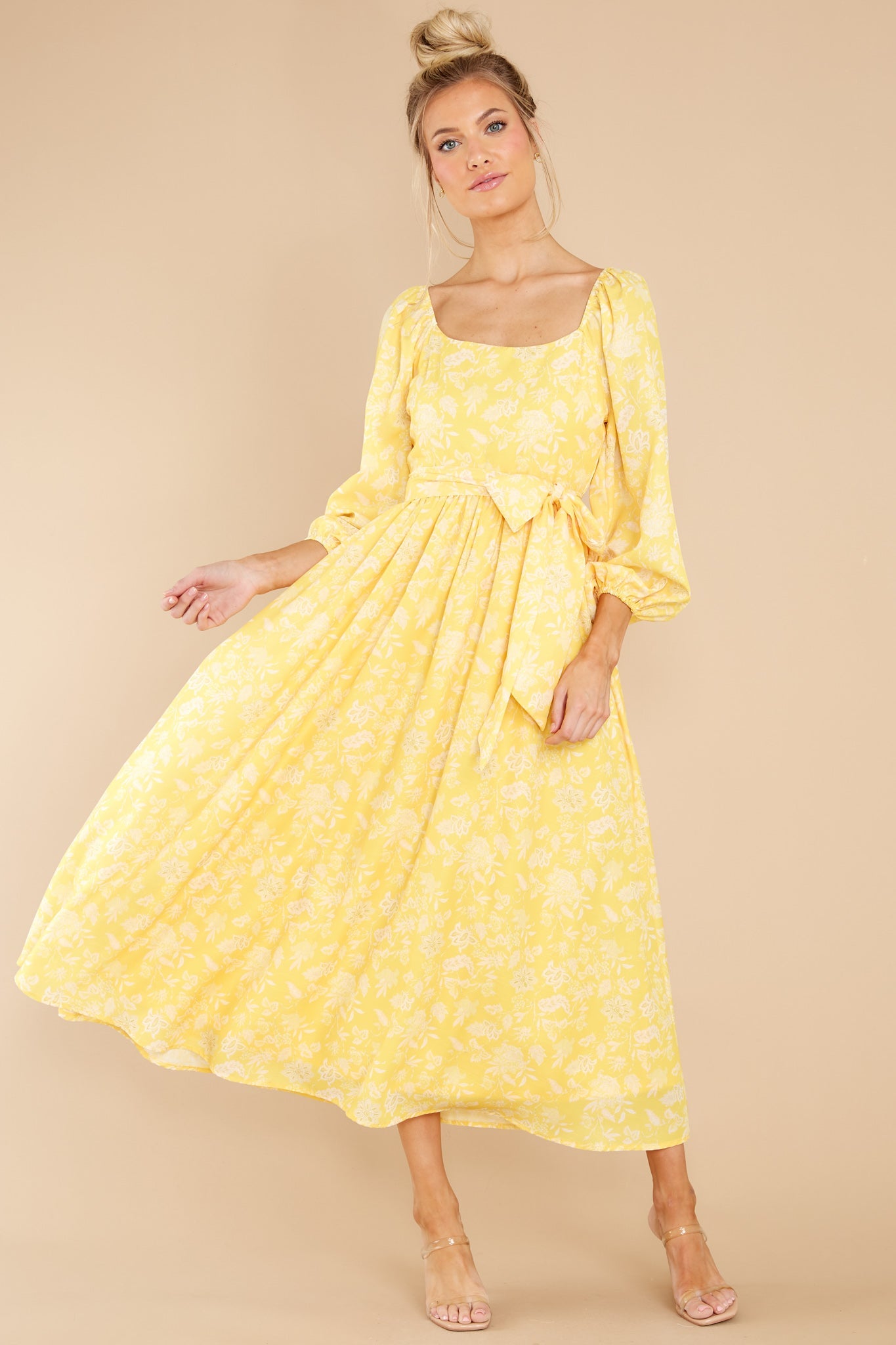 Bright Smiles Yellow Floral Print Maxi Dress