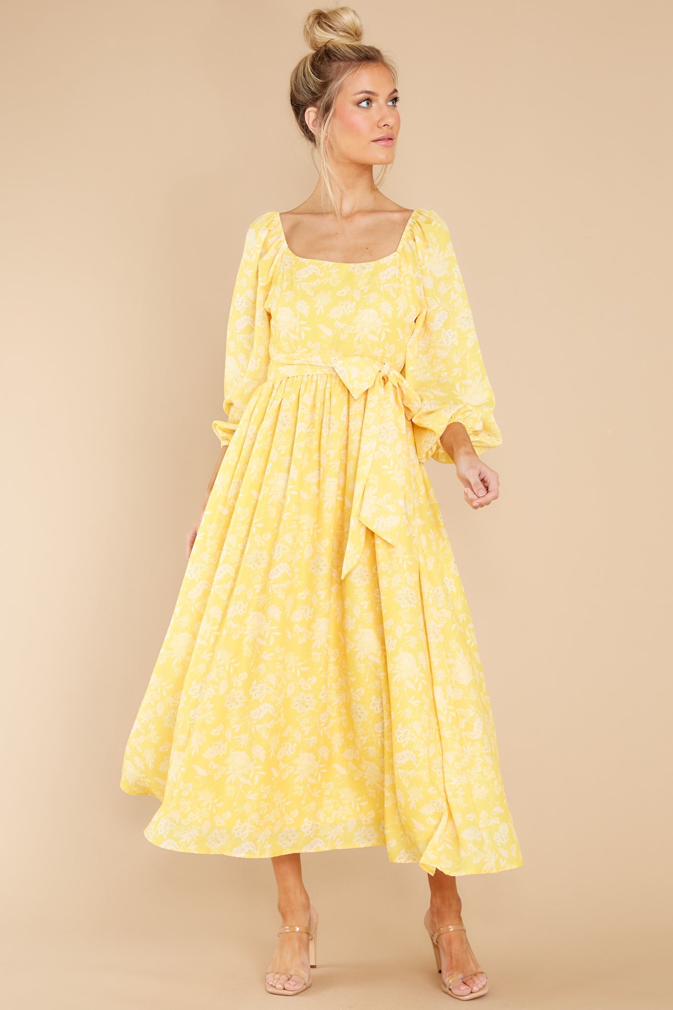 Bright Smiles Yellow Floral Print Maxi Dress