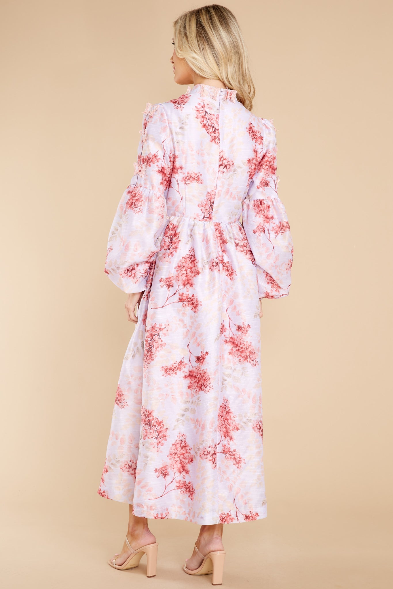 Chasing Butterflies Pink Floral Print Maxi Dress